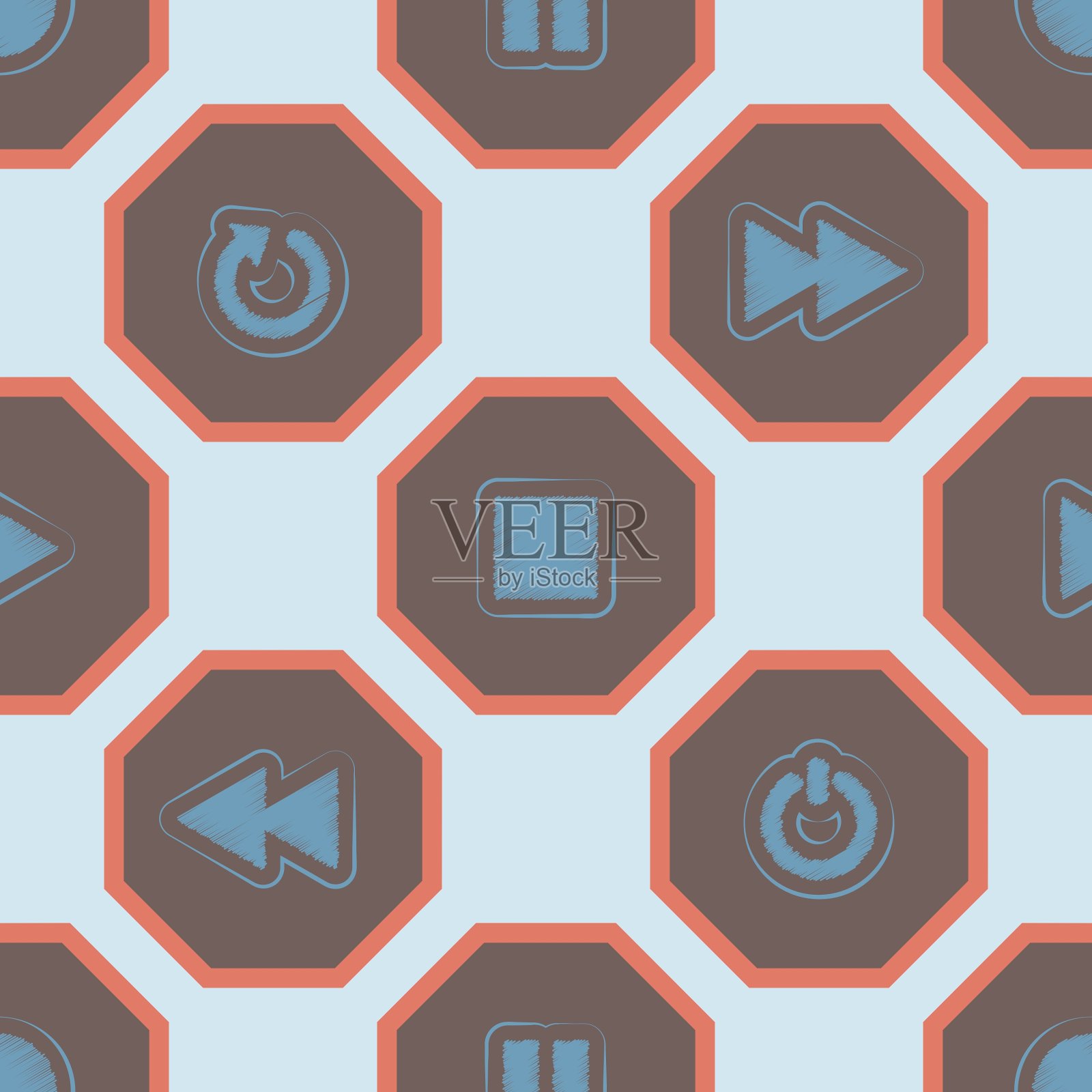 无缝背景与玩家图标插画图片素材