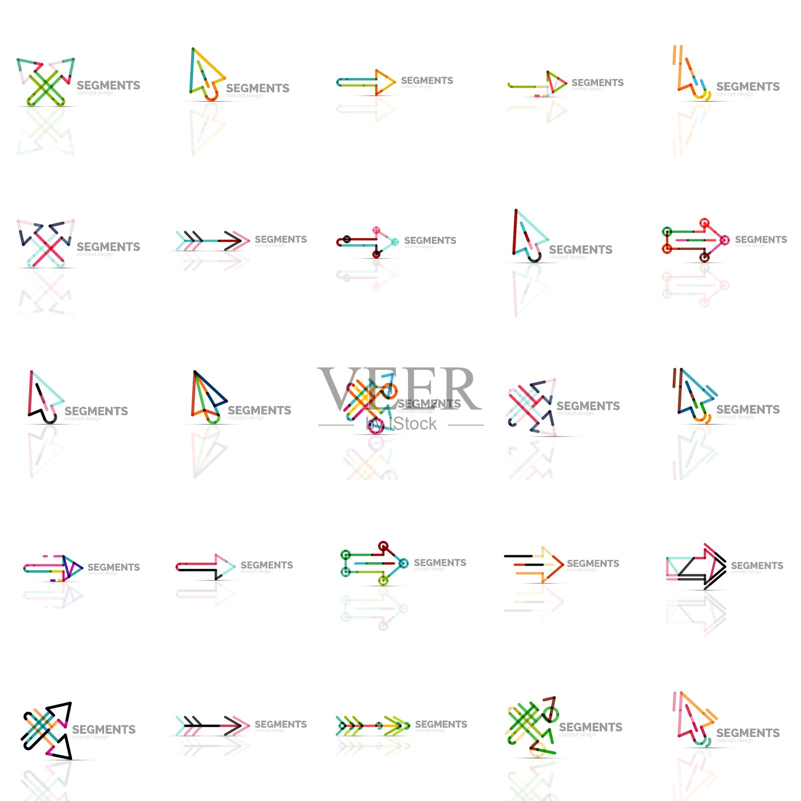 收集多彩的抽象折纸标志插画图片素材