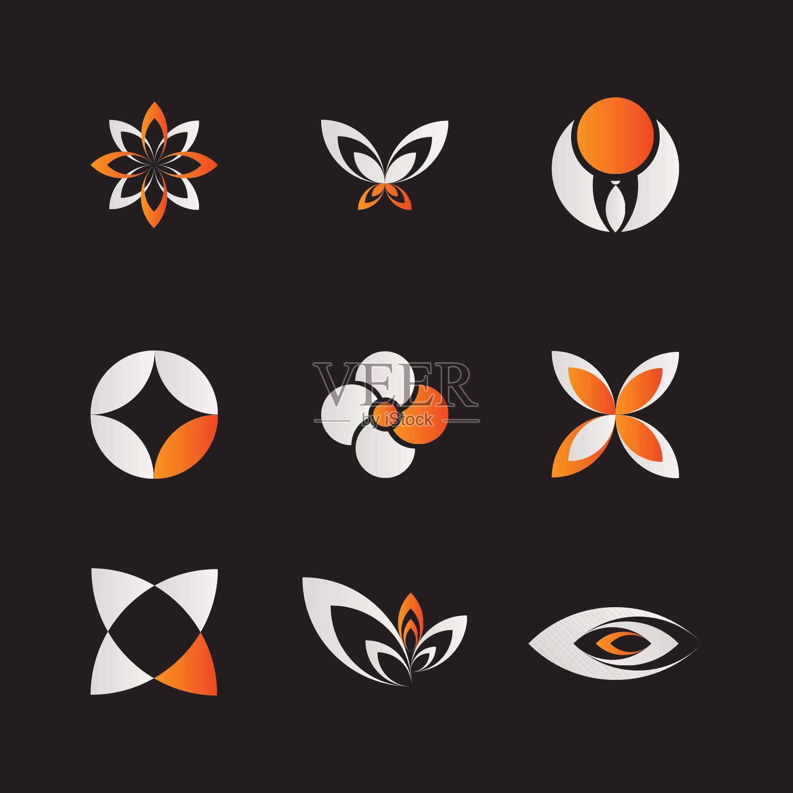 橙色标志元素图标素材