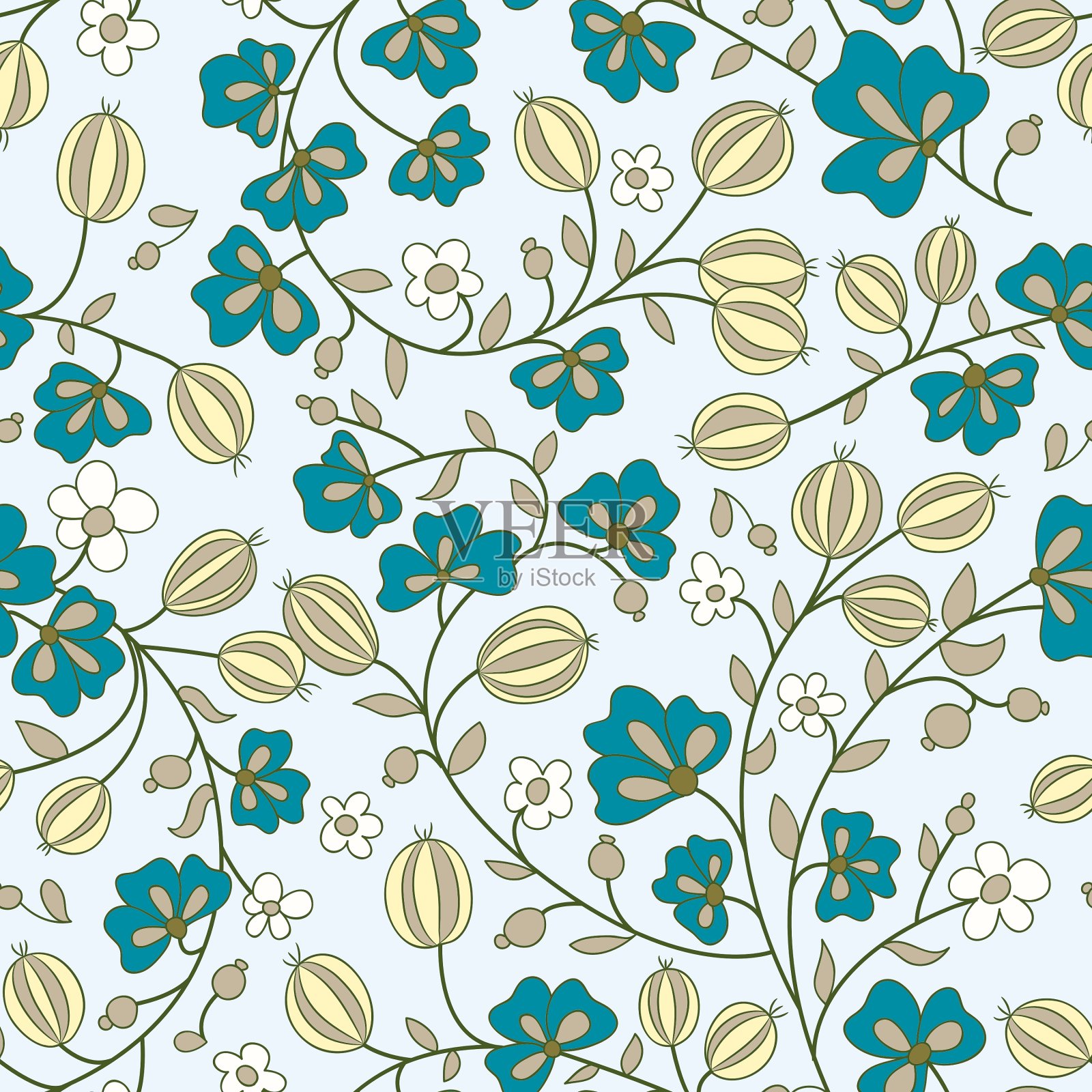 醋栗无缝纹理图案插画图片素材