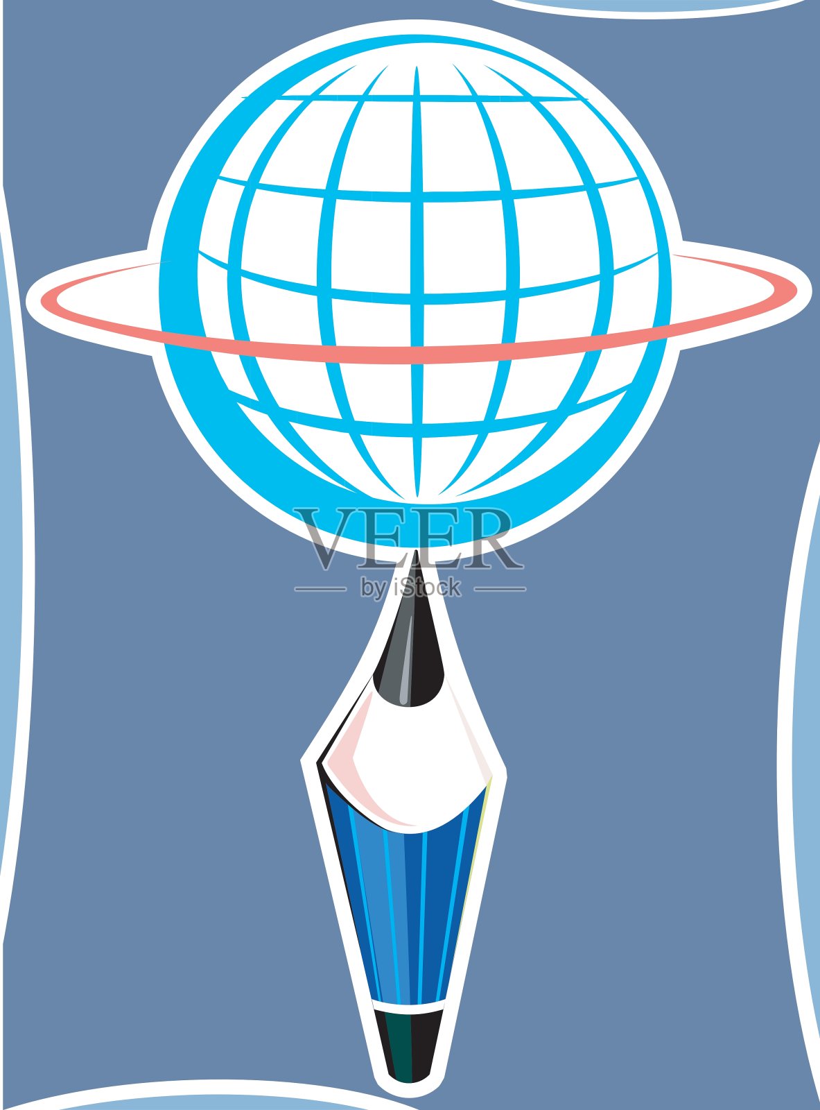 截止阀和铅笔插画图片素材