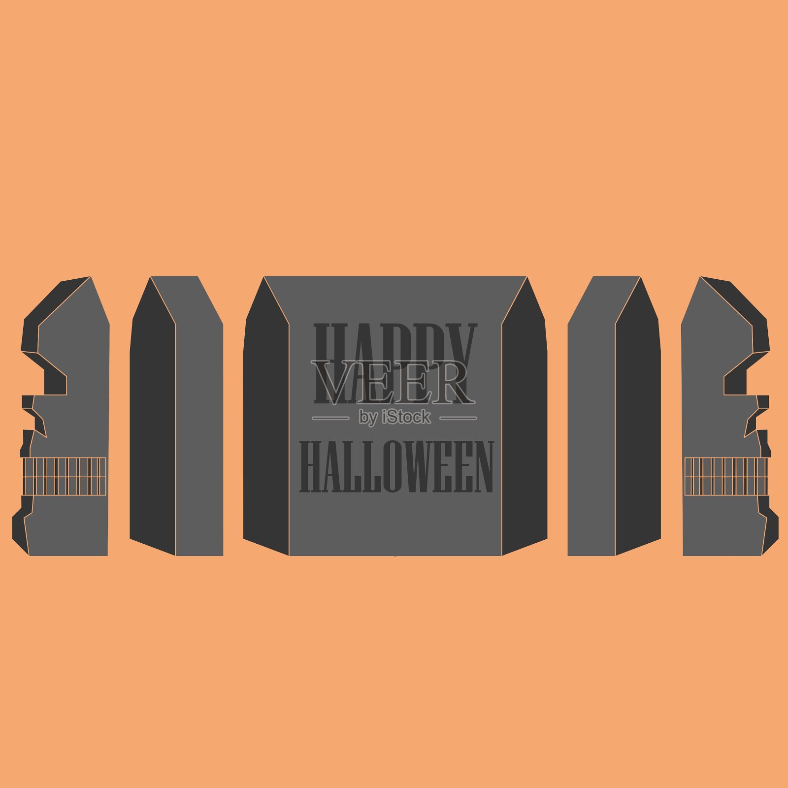 概要头骨万圣节设计模板素材