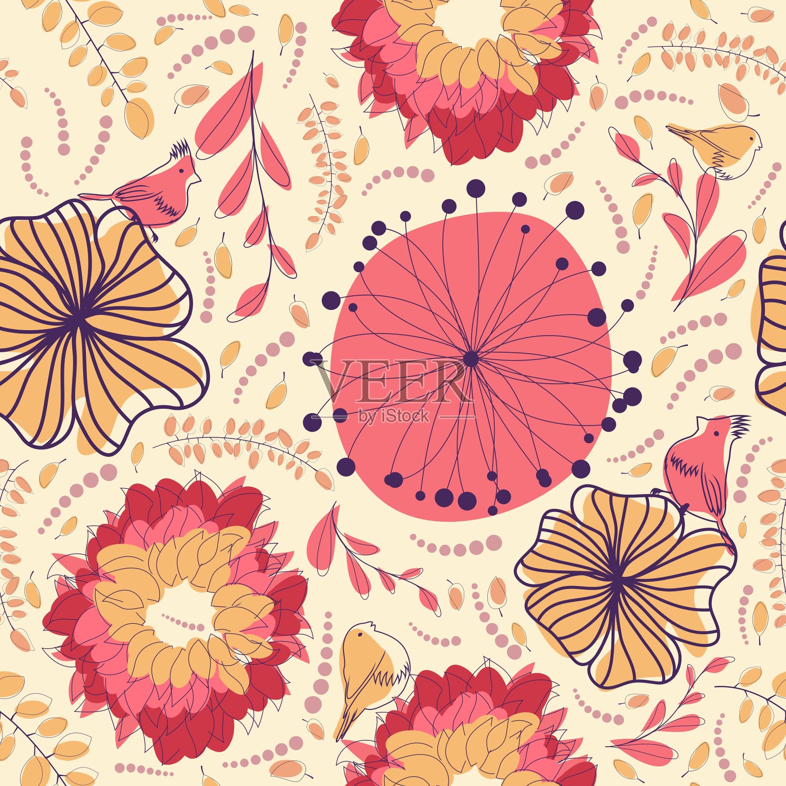 花卉无缝插画图片素材