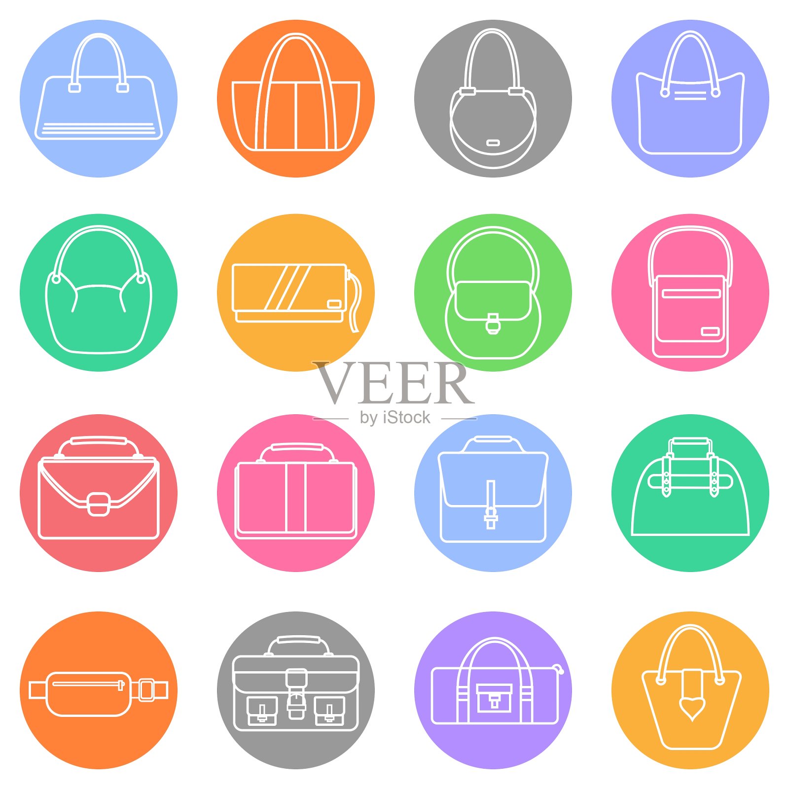 手袋及钱包图标套装图标素材