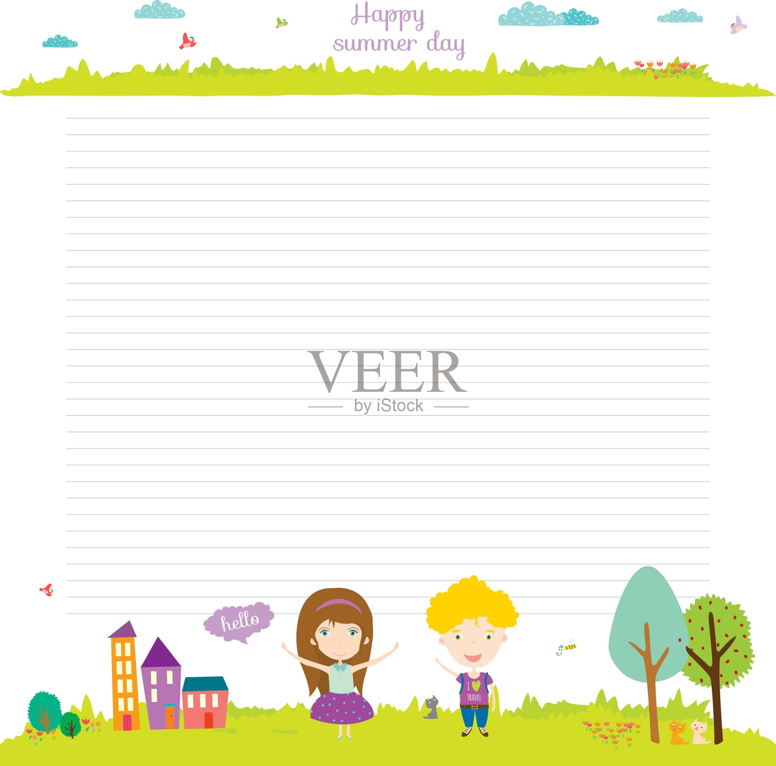 学校设计为笔记本日记组织者插画图片素材