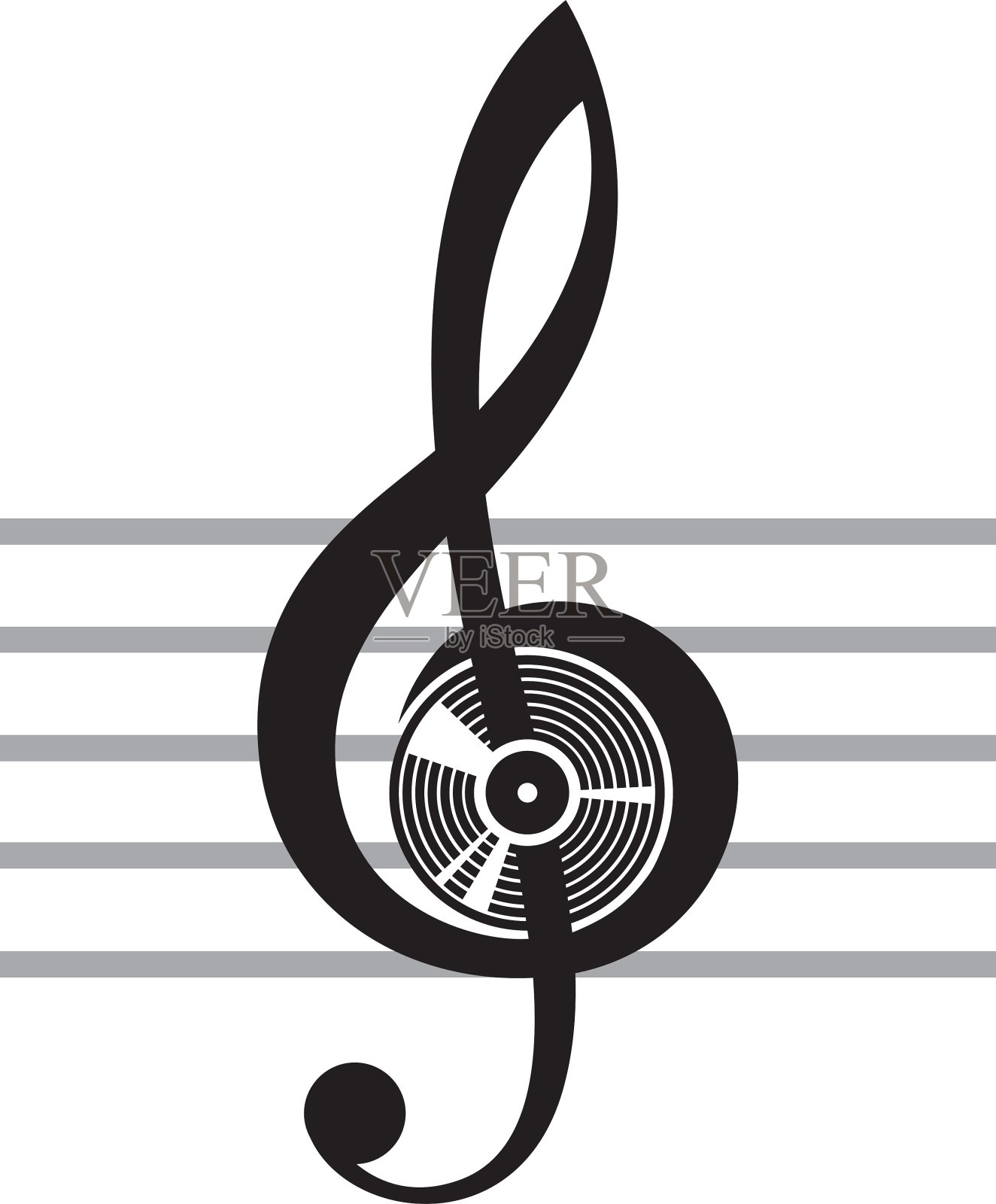 高音谱号插画图片素材