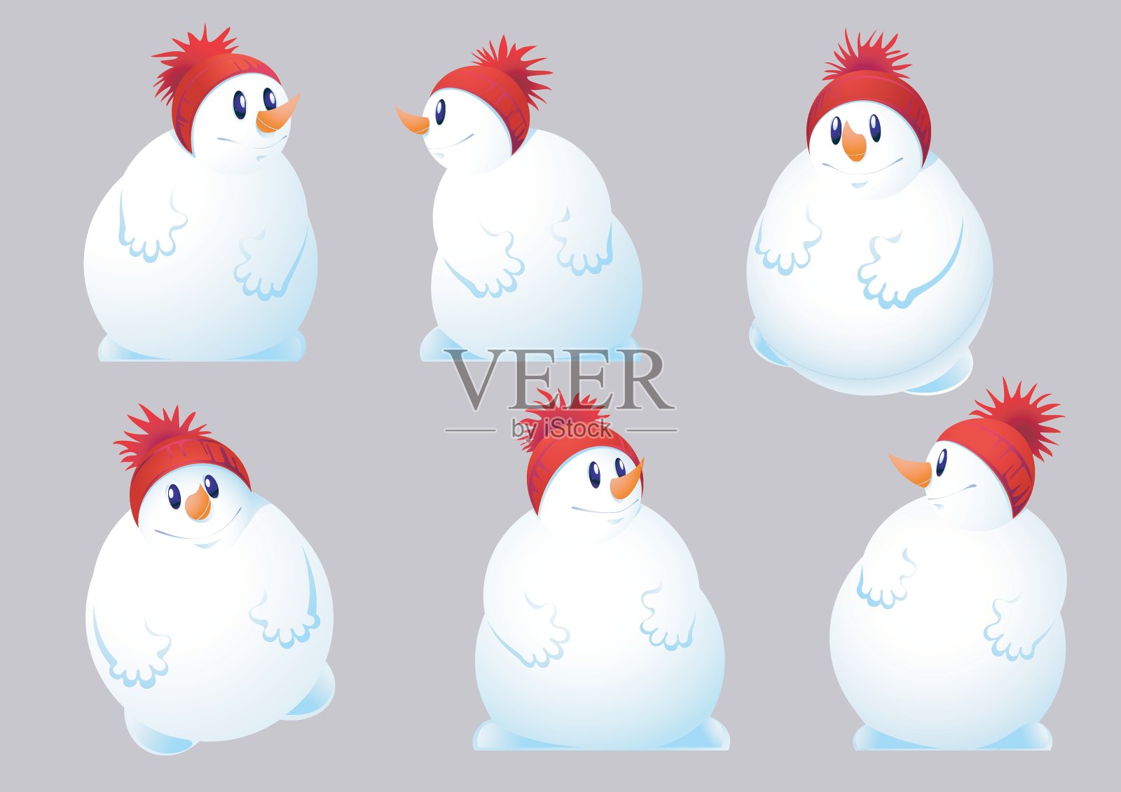 圣诞雪人插画图片素材