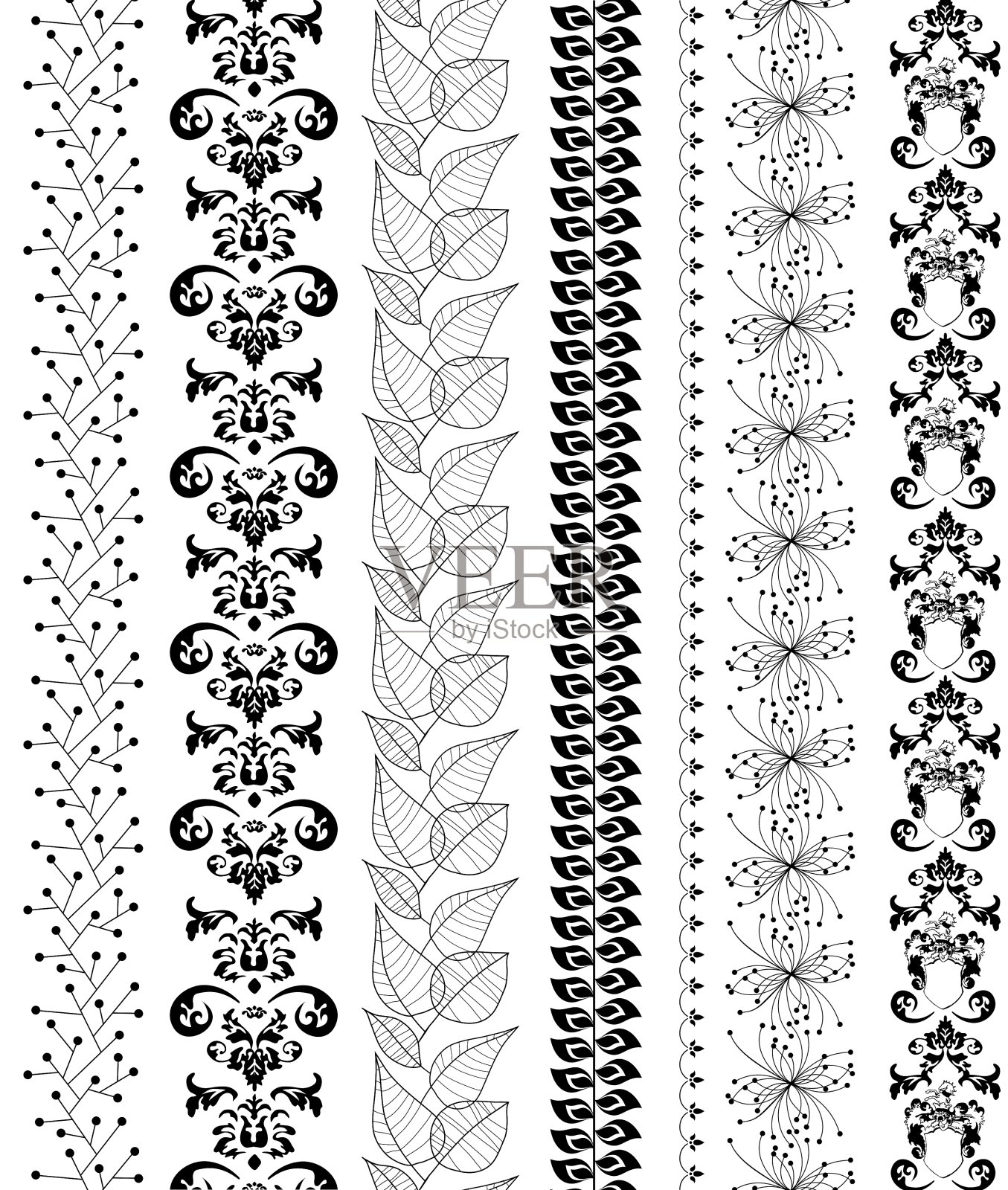 一组抽象的条纹图案插画图片素材