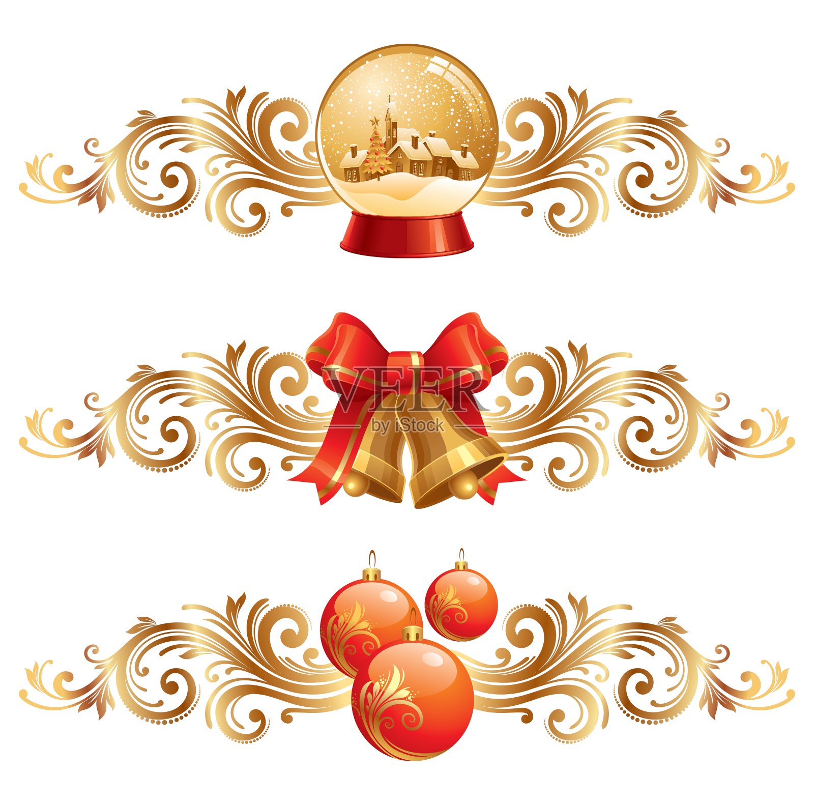 圣诞节的设计元素插画图片素材