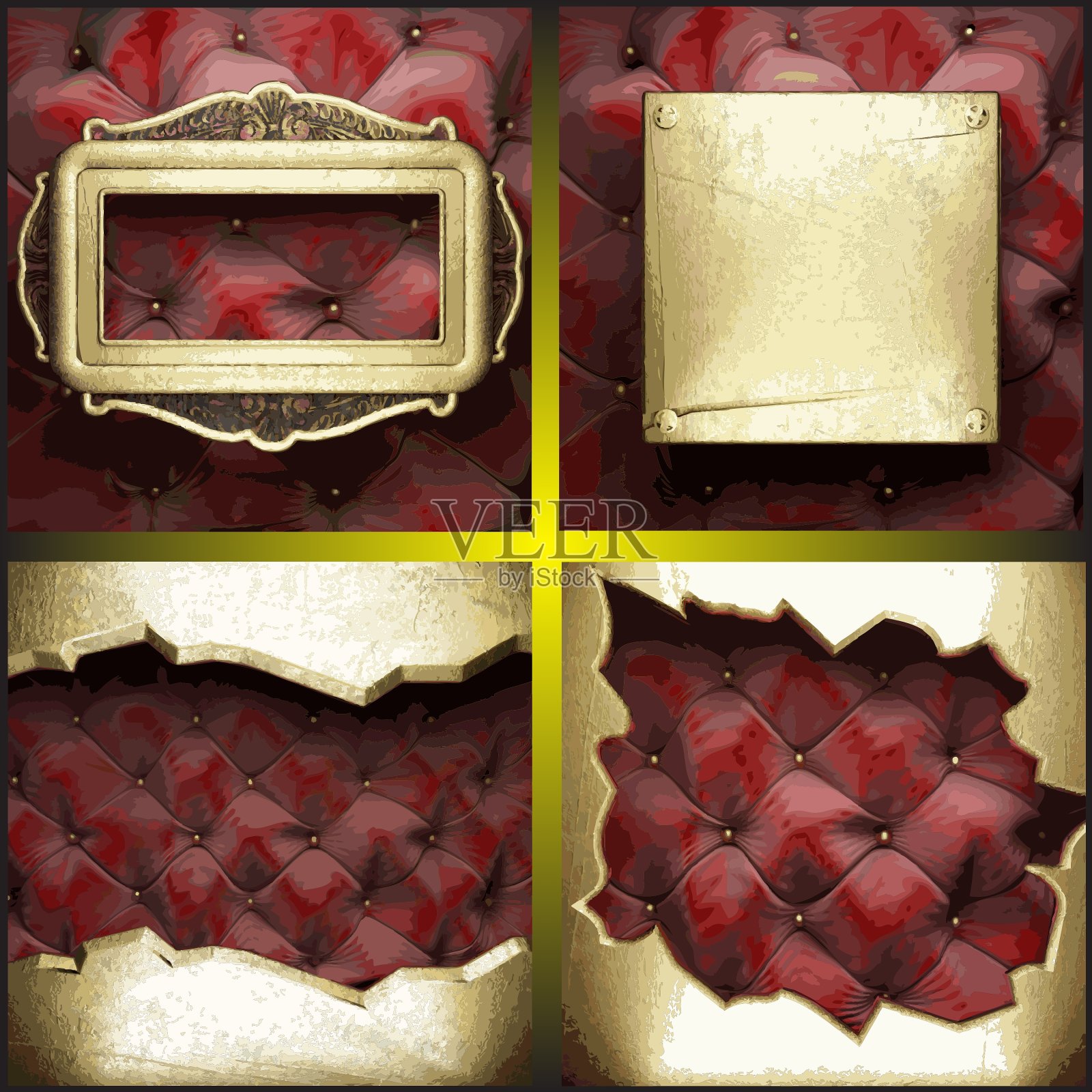 金色的织物背景设置插画图片素材