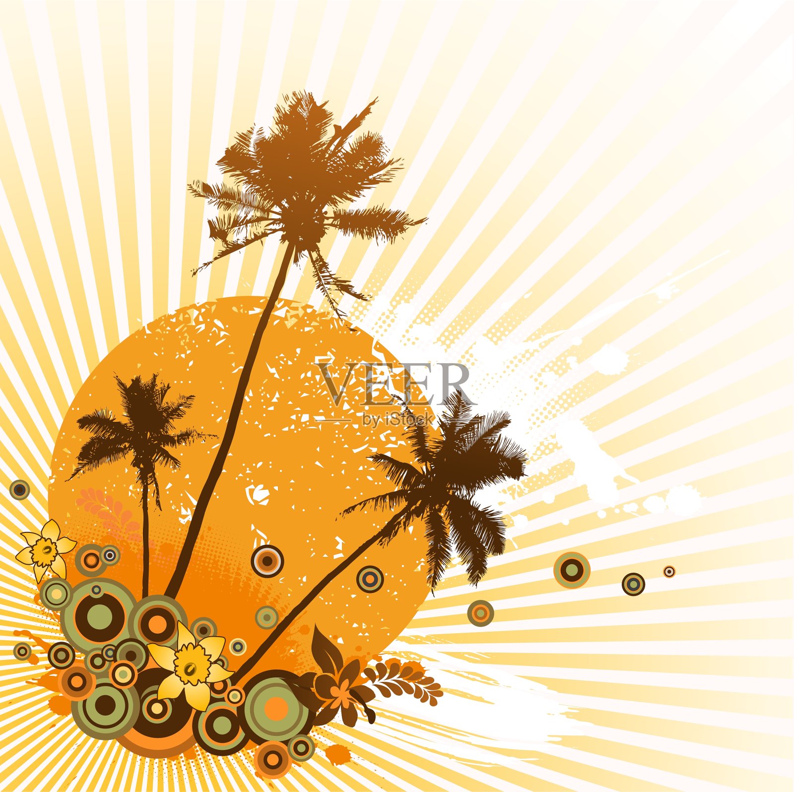 五颜六色的手掌插画图片素材