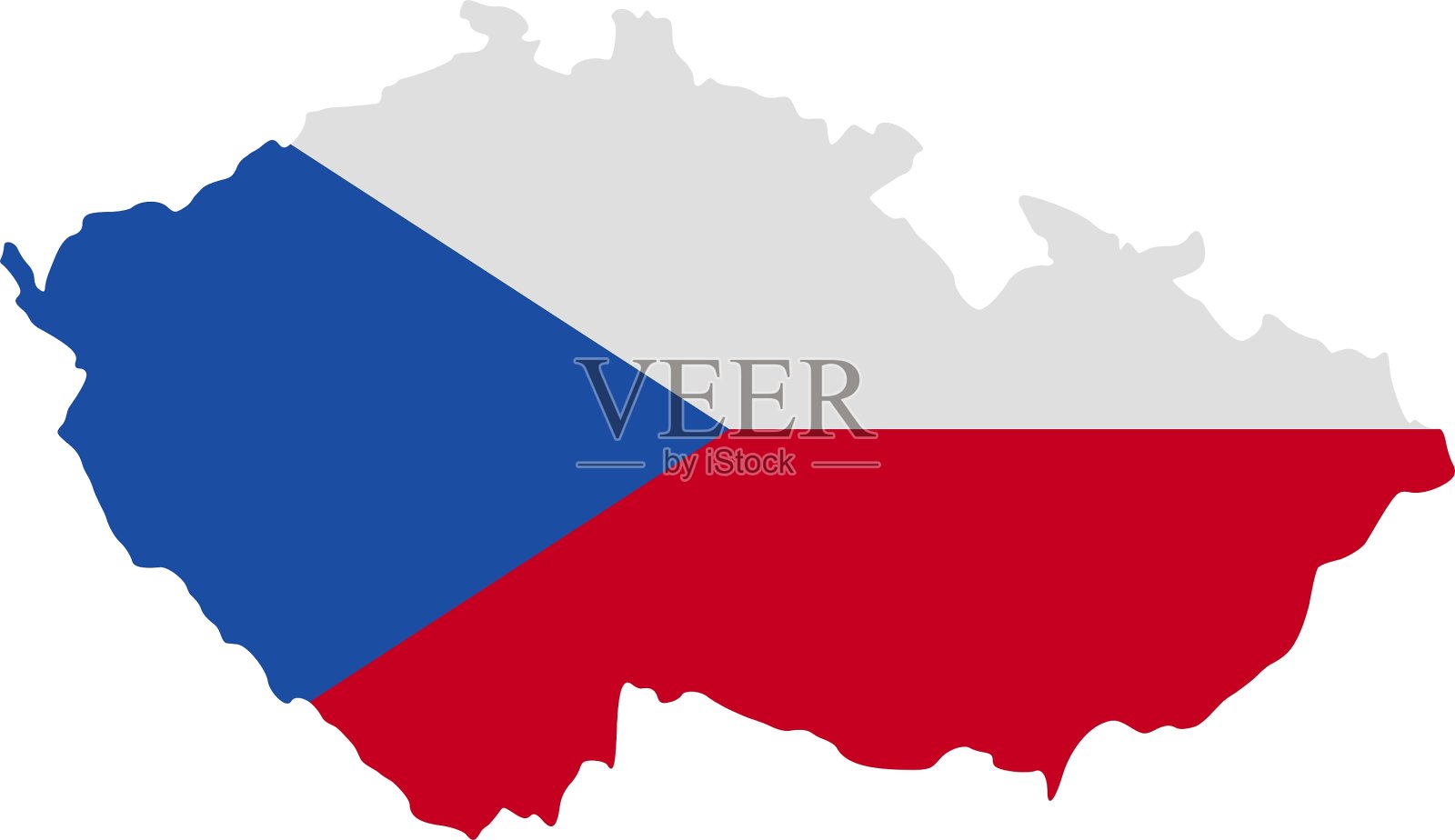 捷克共和国地图和国旗插画图片素材