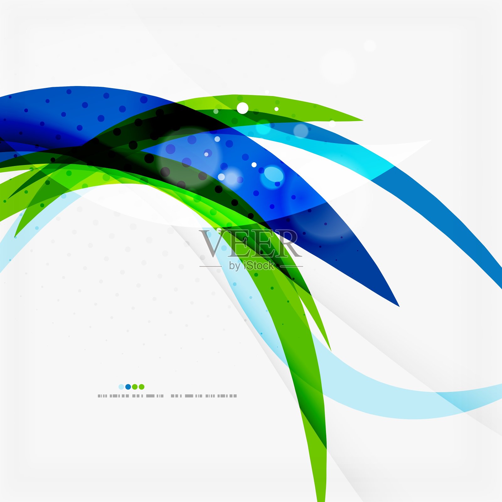 绿蓝波线插画图片素材