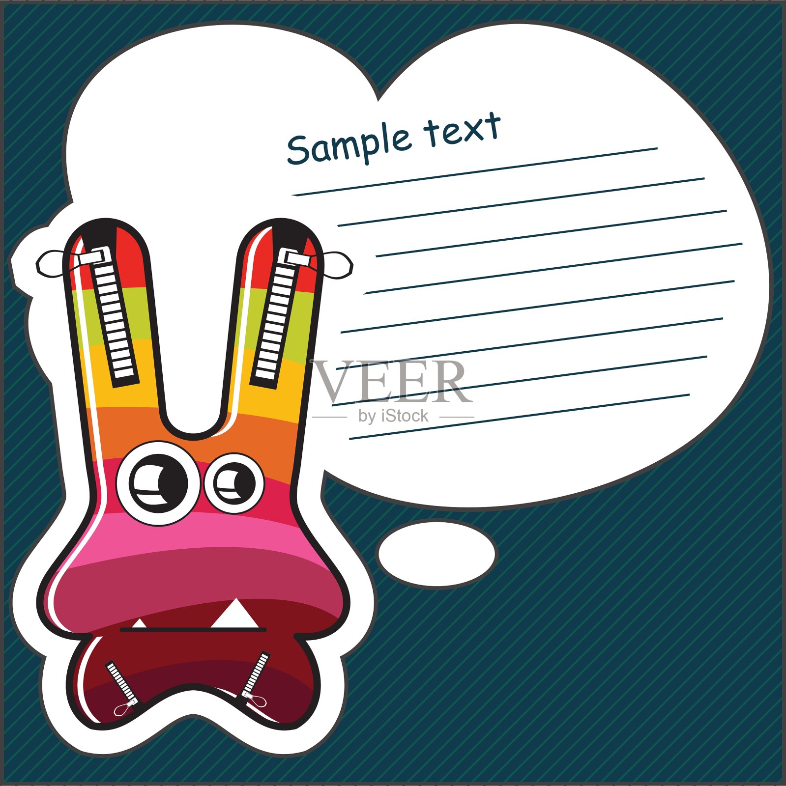 信息云怪兽插画图片素材