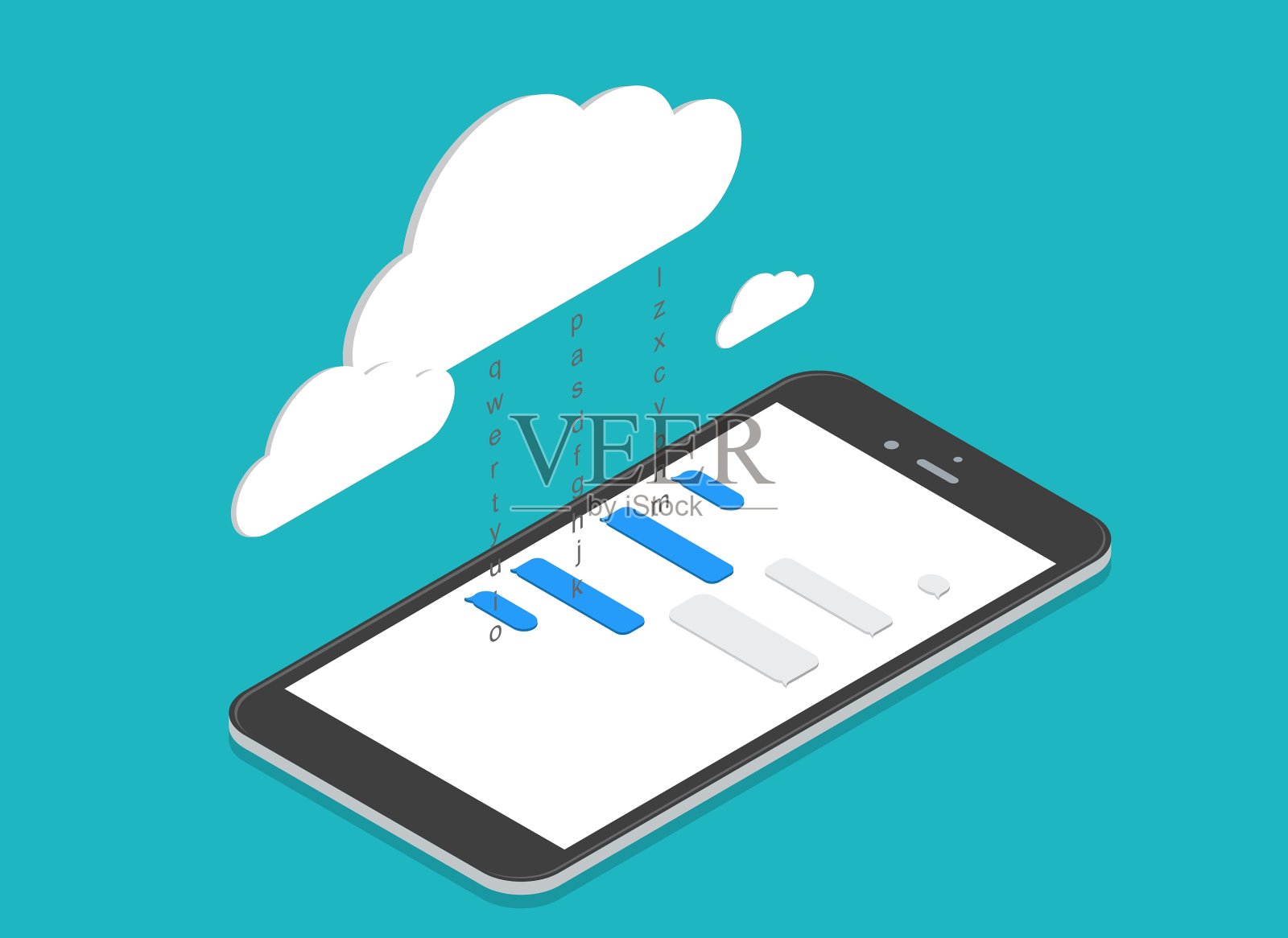 现代等距智能手机插画图片素材