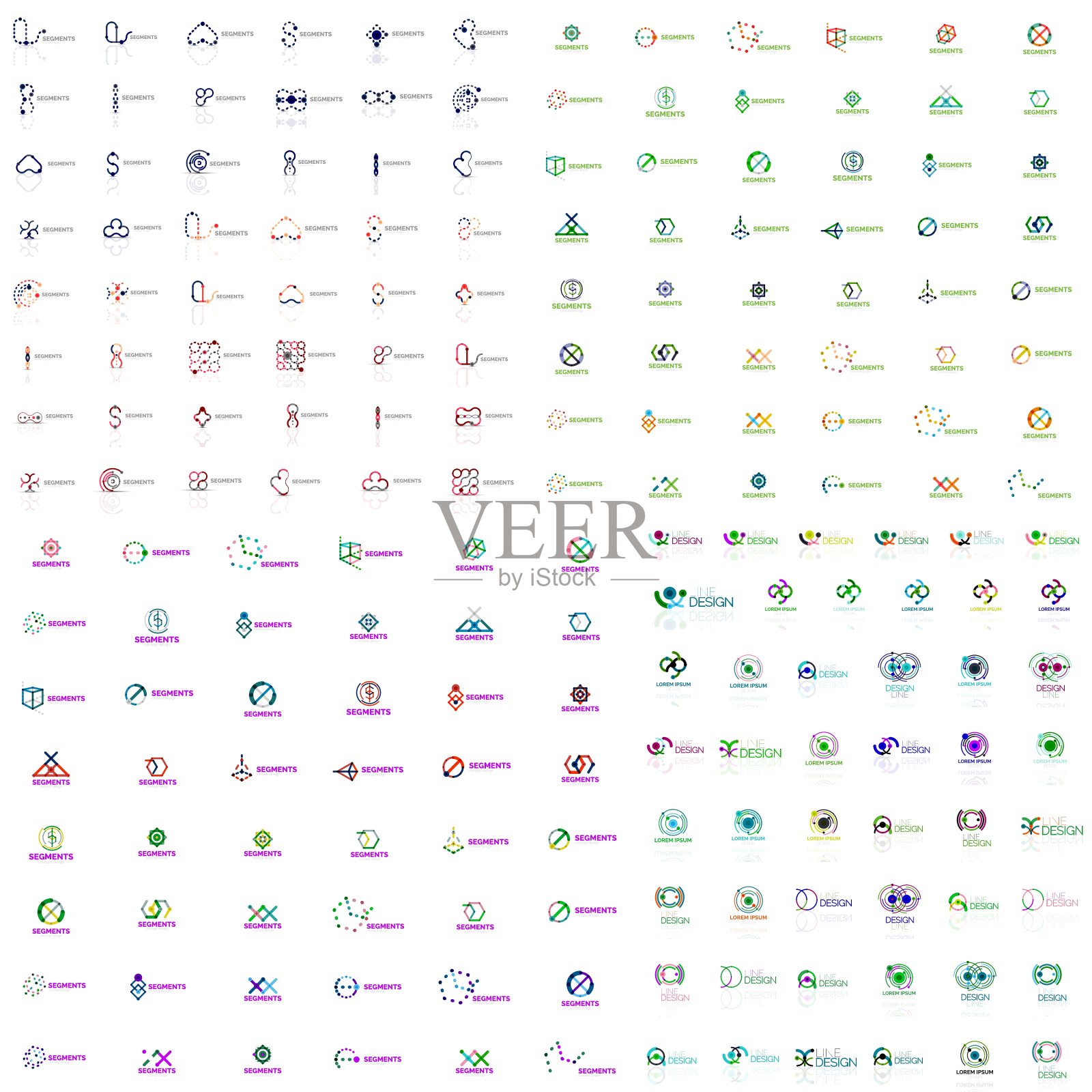 大量的抽象标志集合图标素材