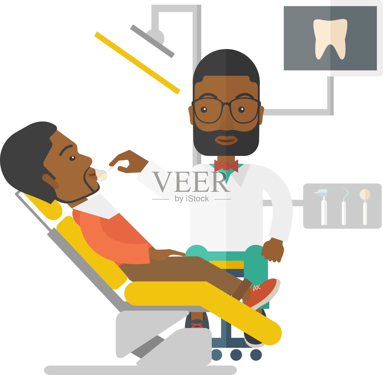 病人和医生插画图片素材