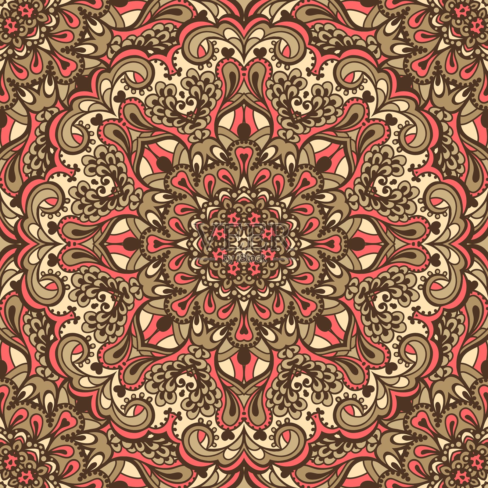 东方华丽的无缝图案插画图片素材