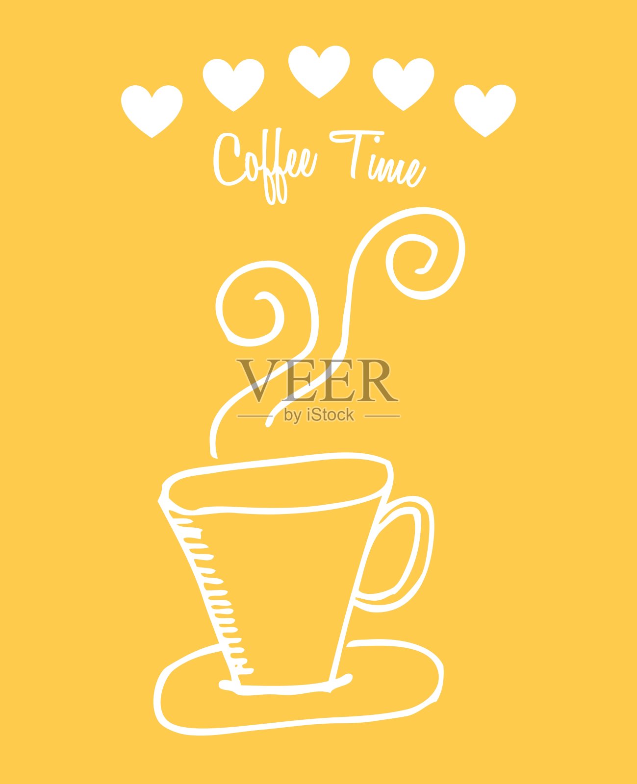 喝咖啡的时间插画图片素材