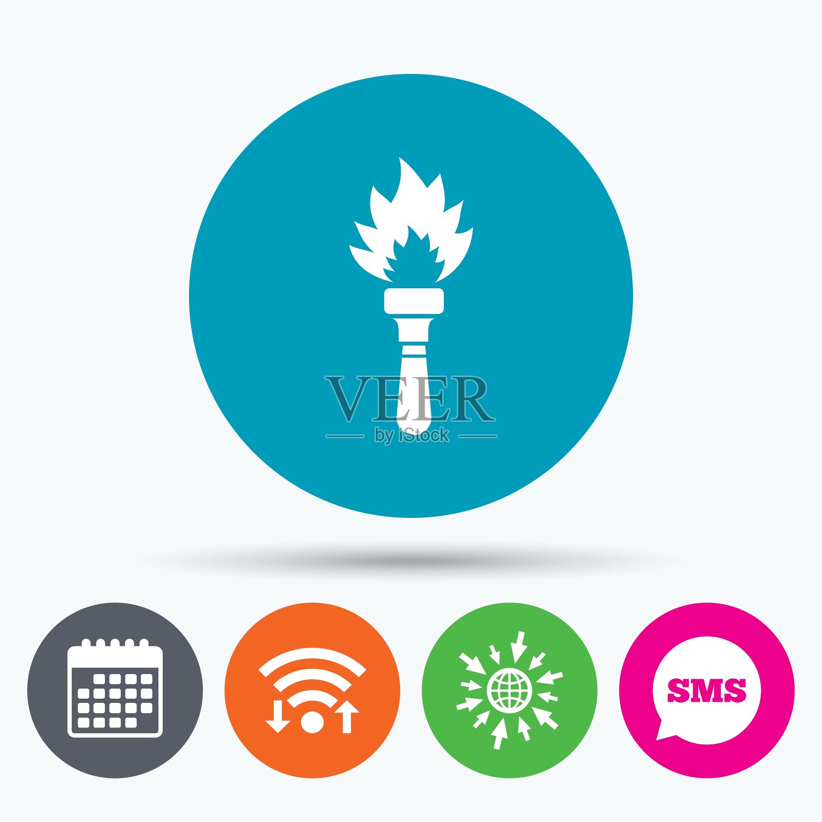 火炬火焰标志图标火的象征插画图片素材