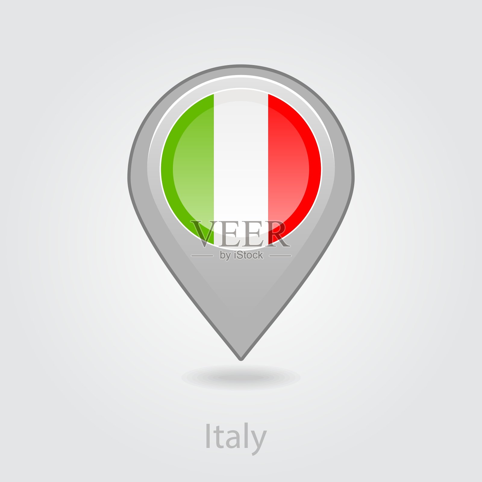 意大利国旗引脚地图图标插画图片素材