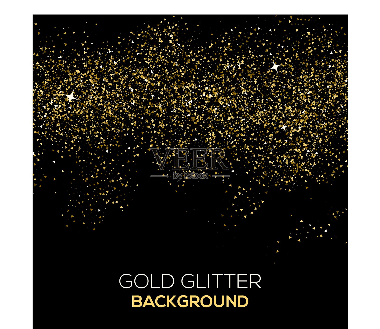 金色五彩纸屑在黑色背景上闪闪发光插画图片素材