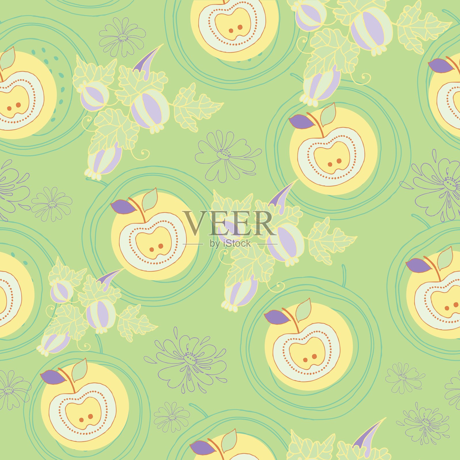 手绘无缝打印插画图片素材