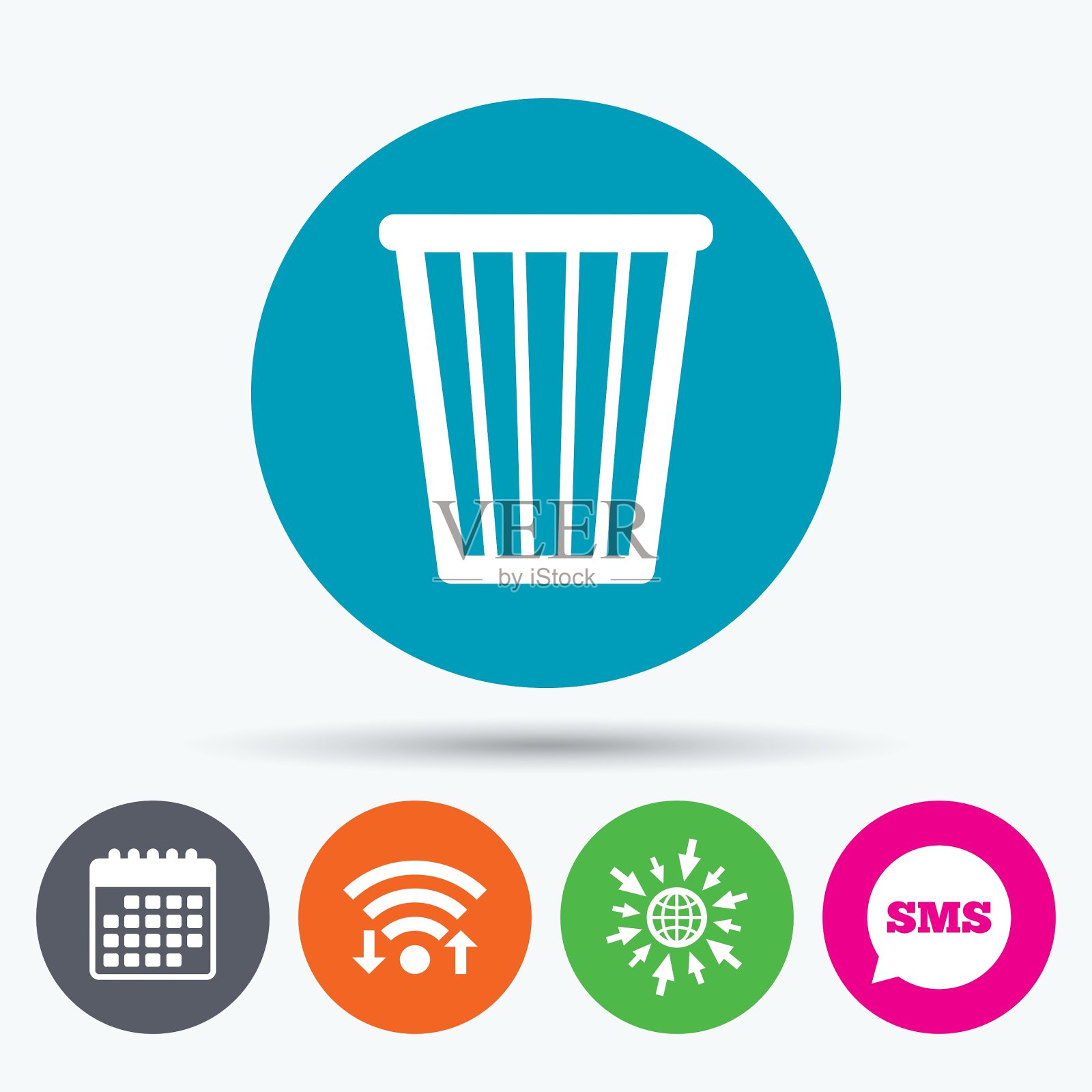 回收站标志图标回收站符号插画图片素材