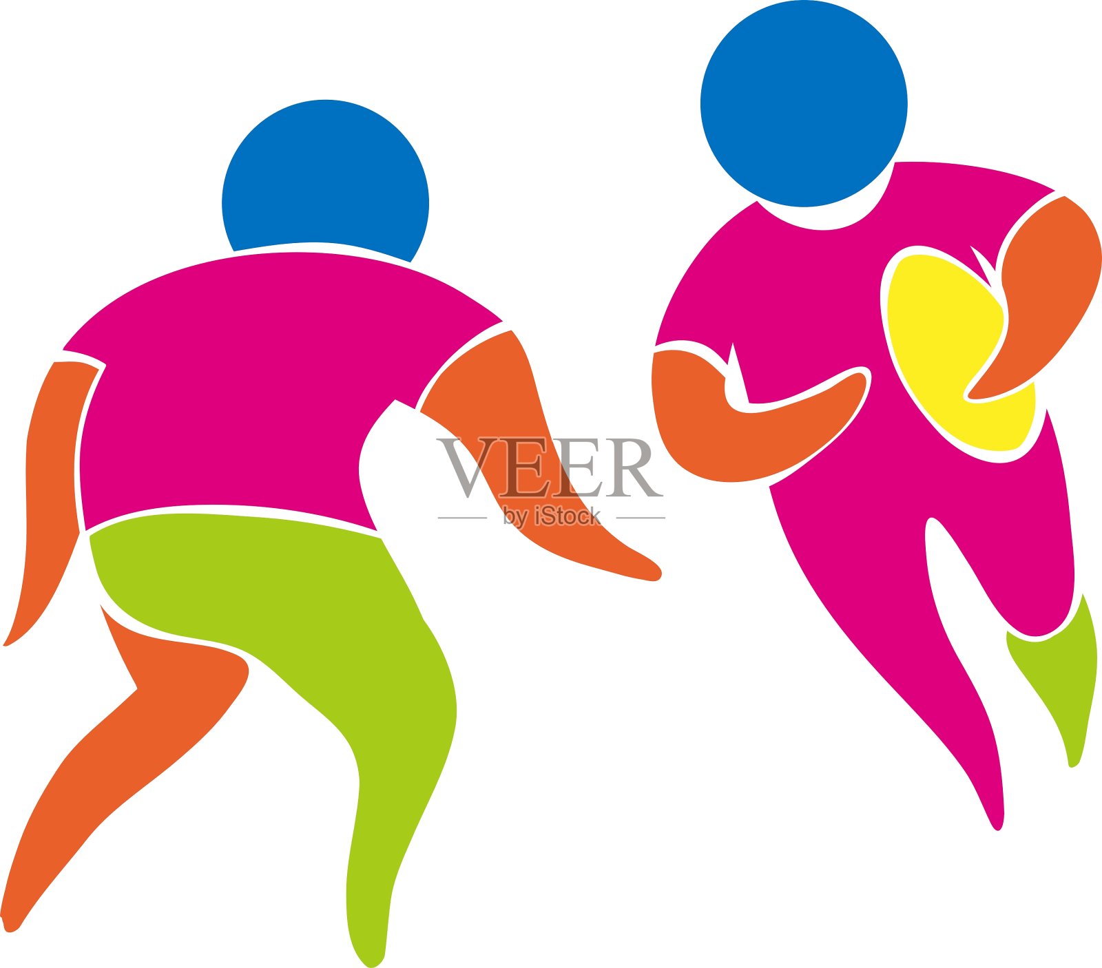 体育图标与橄榄球运动员插画图片素材