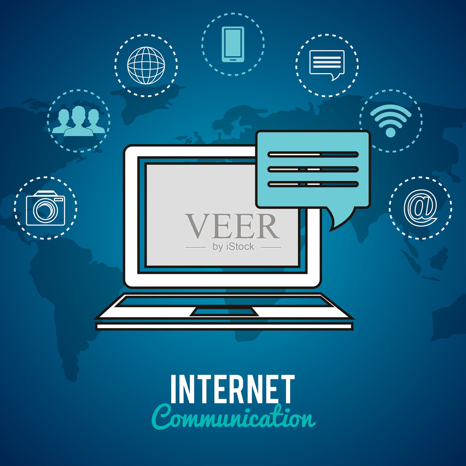 网络通信设计插画图片素材