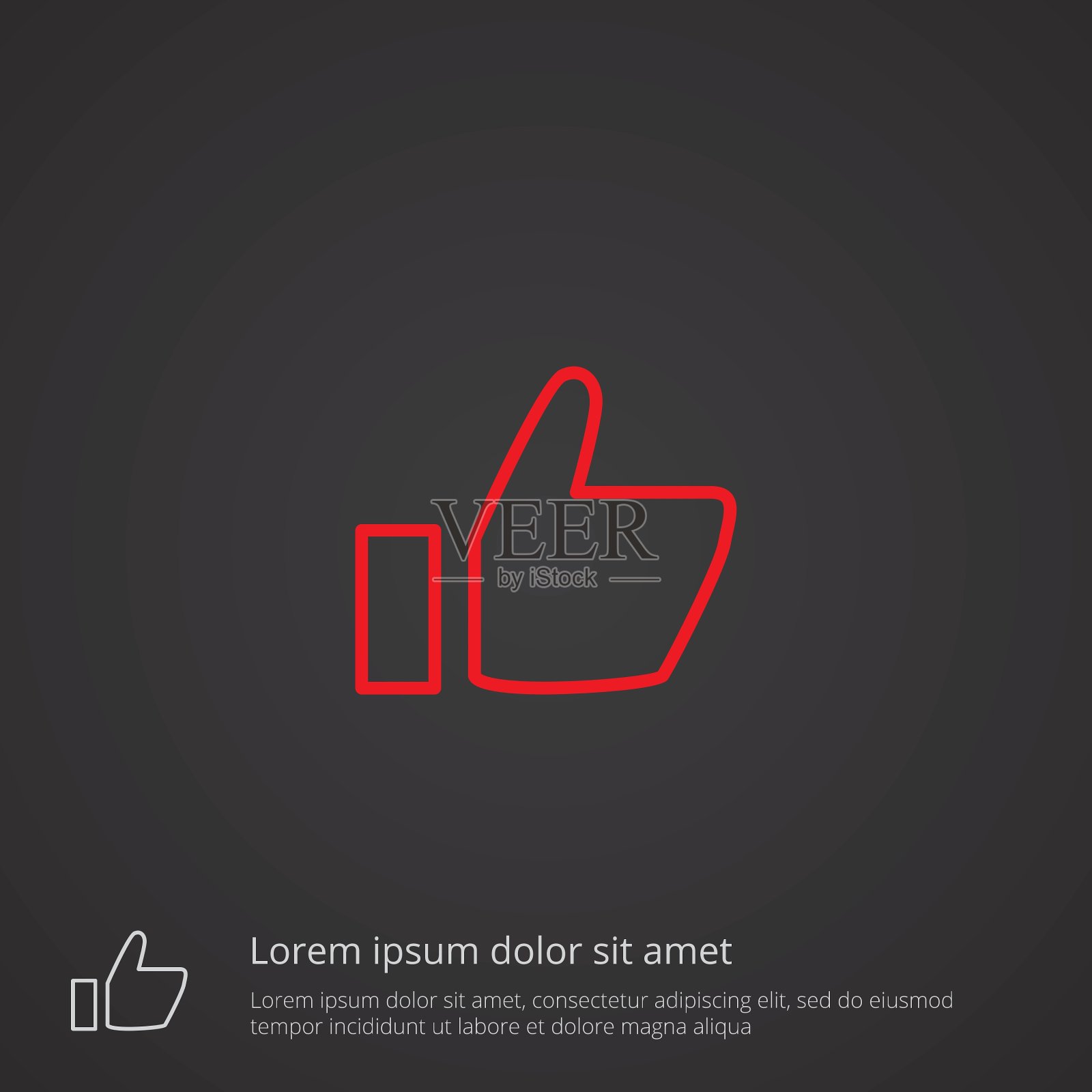 好的轮廓符号红色在黑暗的背景标志图标素材