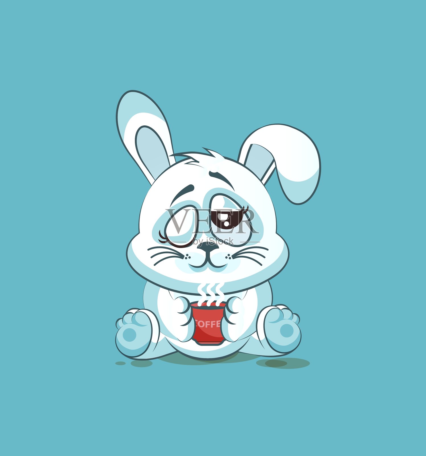 孤立的表情符号卡通小白鼠插画图片素材