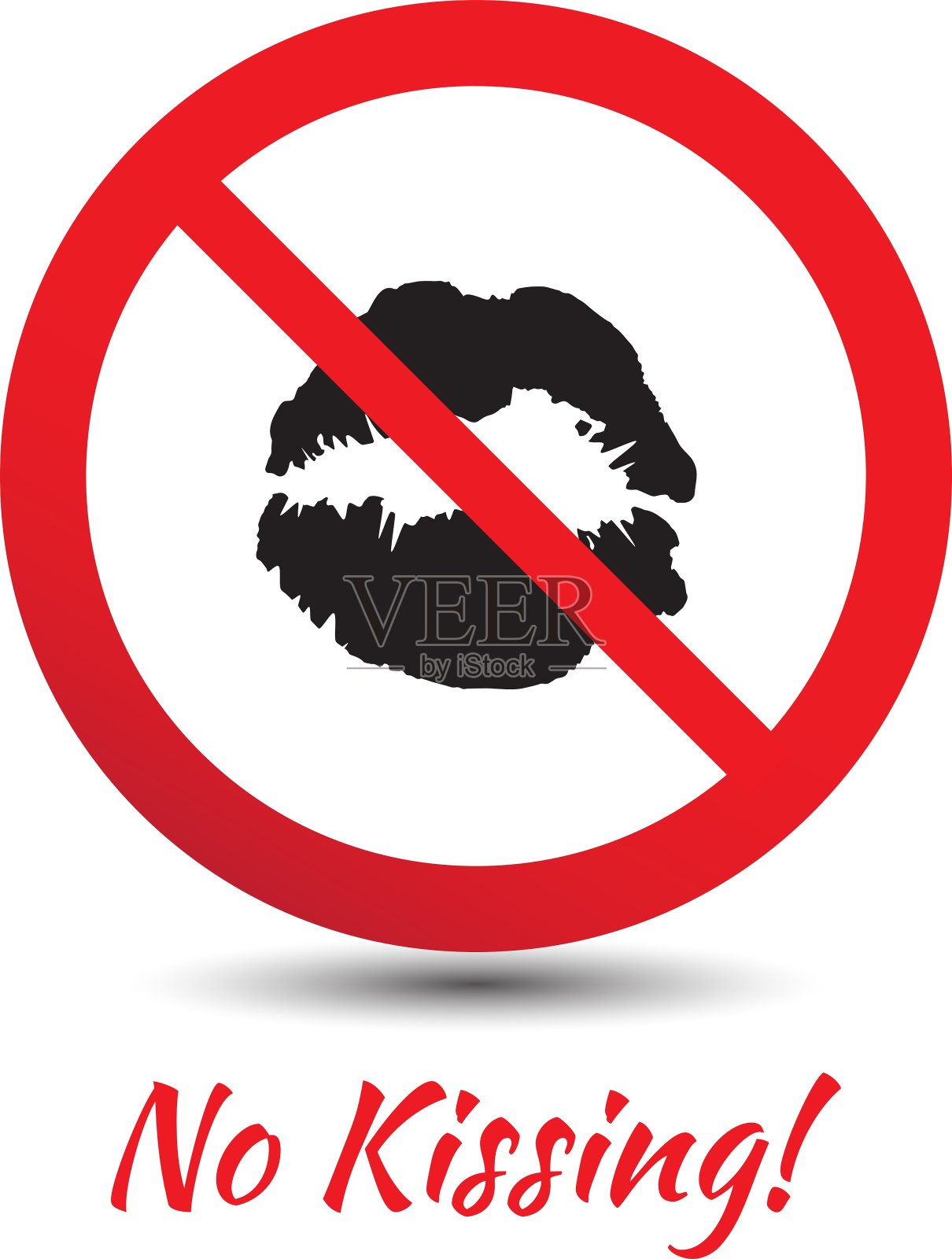 没有吻的迹象插画图片素材