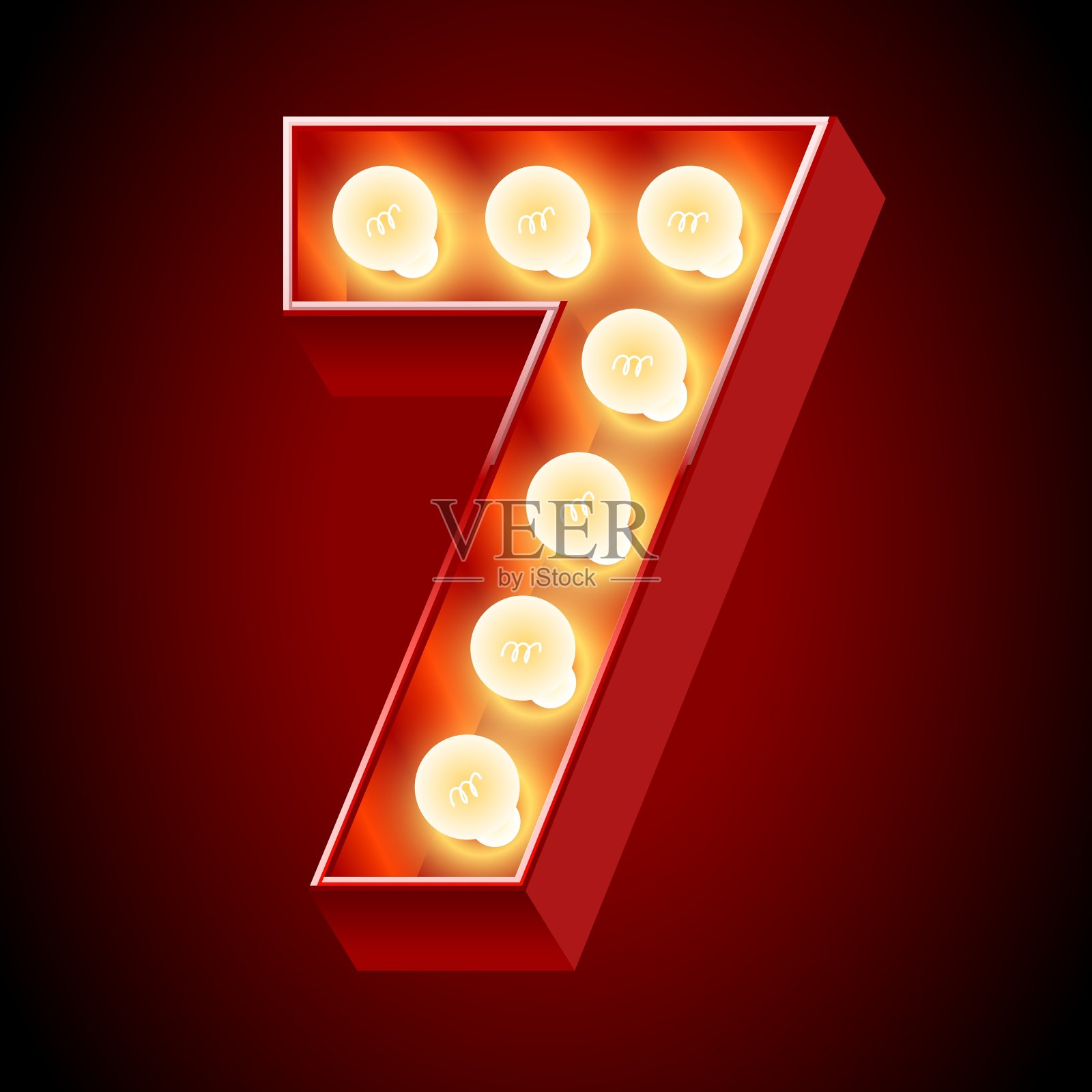 现实的旧灯字母灯板插画图片素材