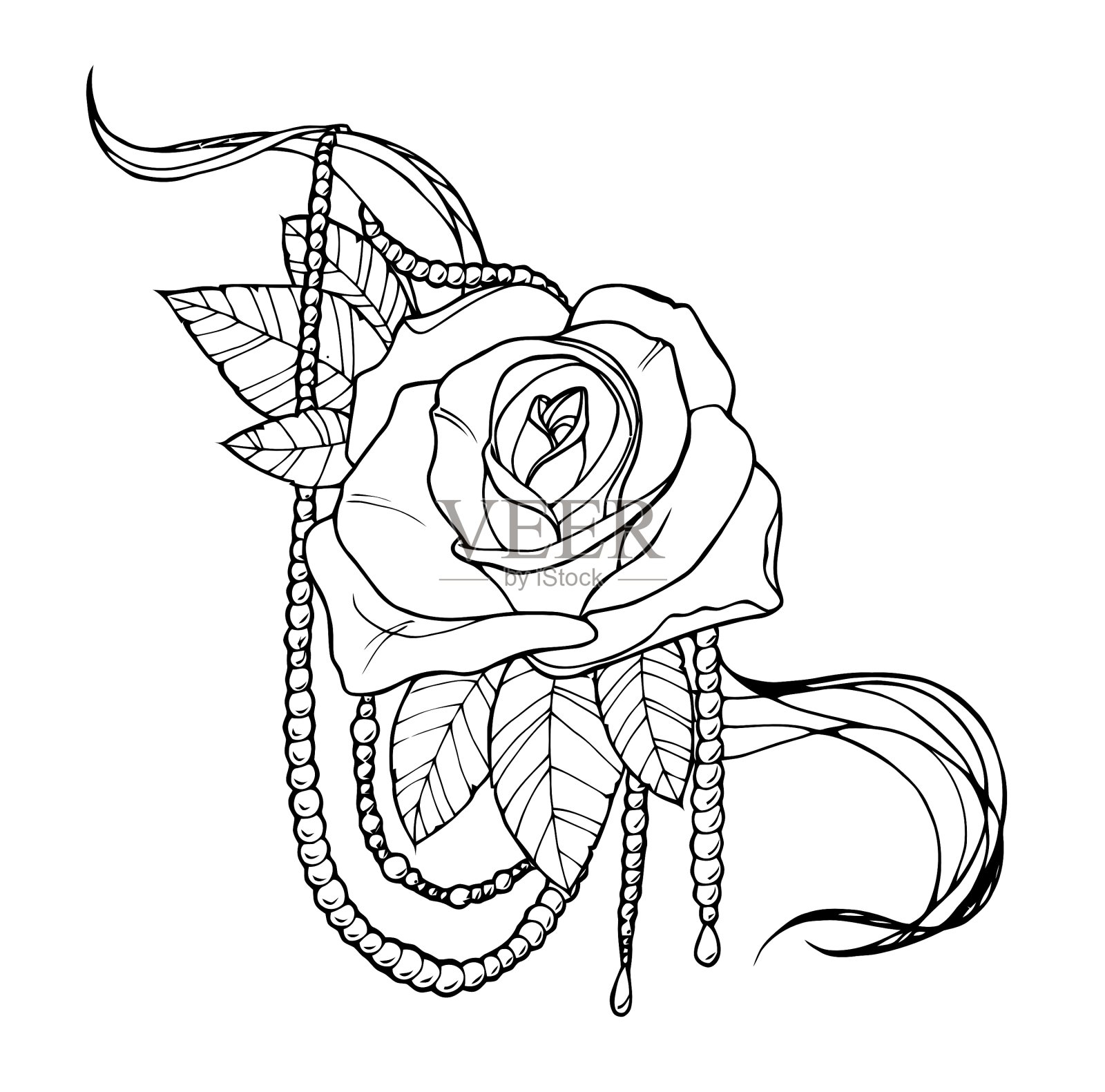 玫瑰纹身设计元素图片