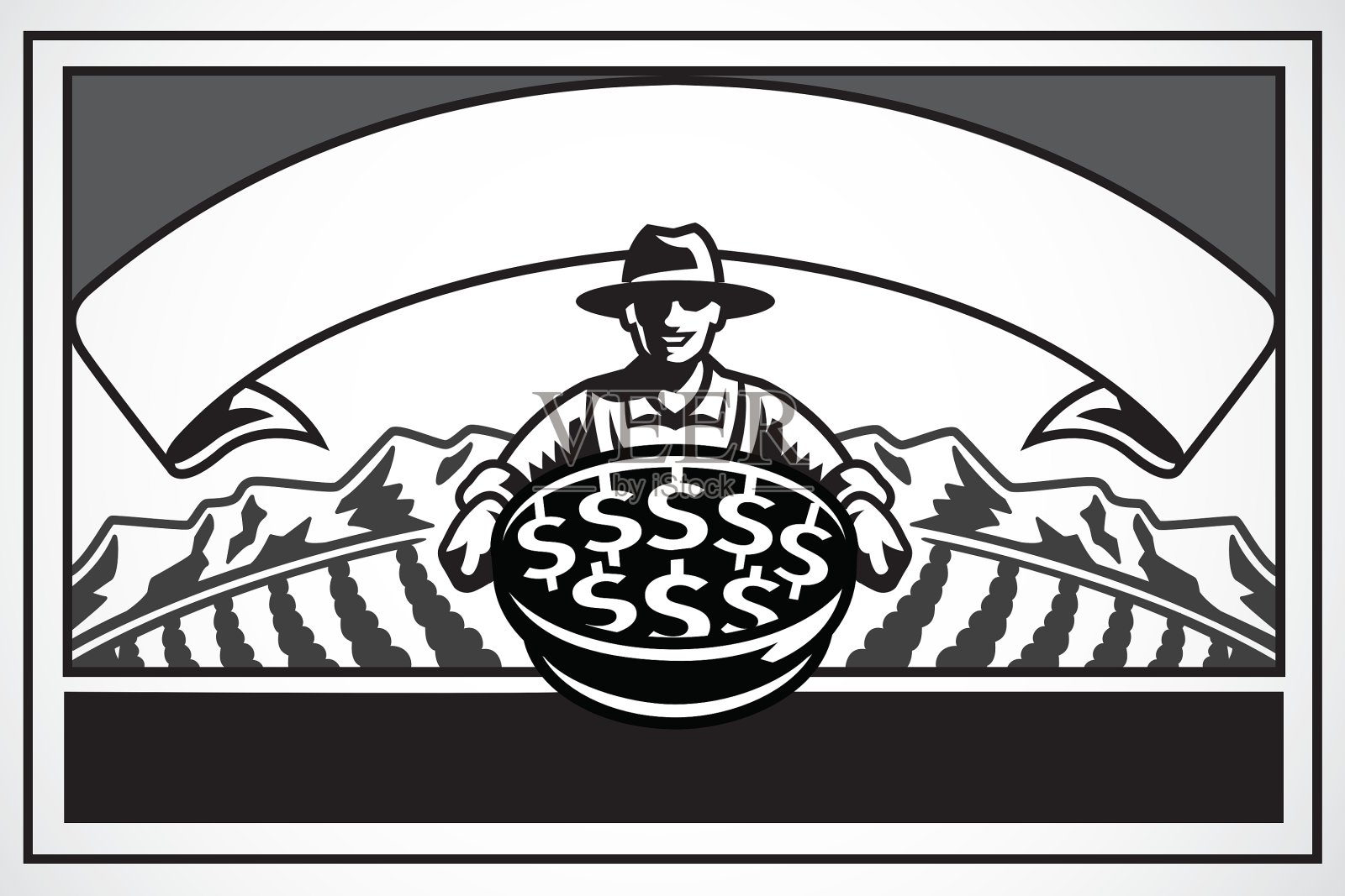 古董追踪木刻插画图片素材