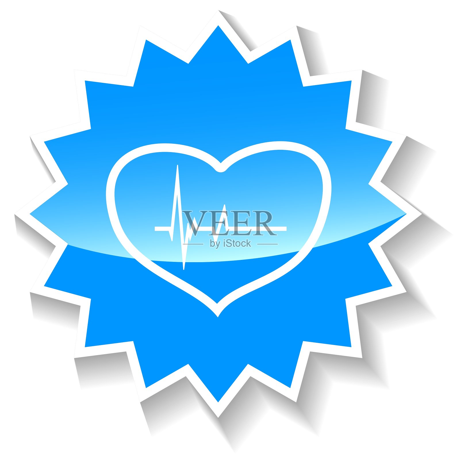 心跳蓝色图标插画图片素材