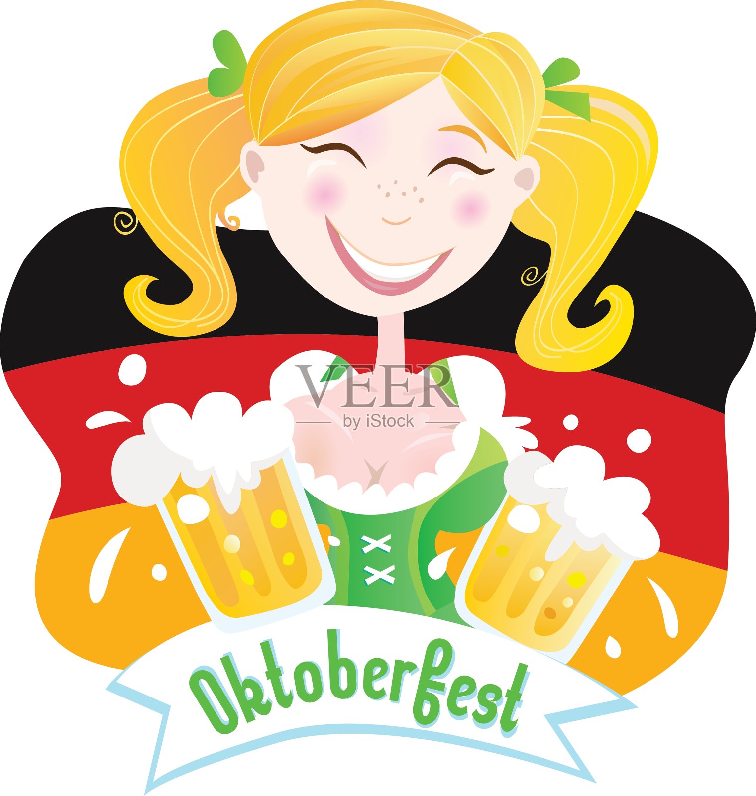 巴伐利亚啤酒节女设计元素图片