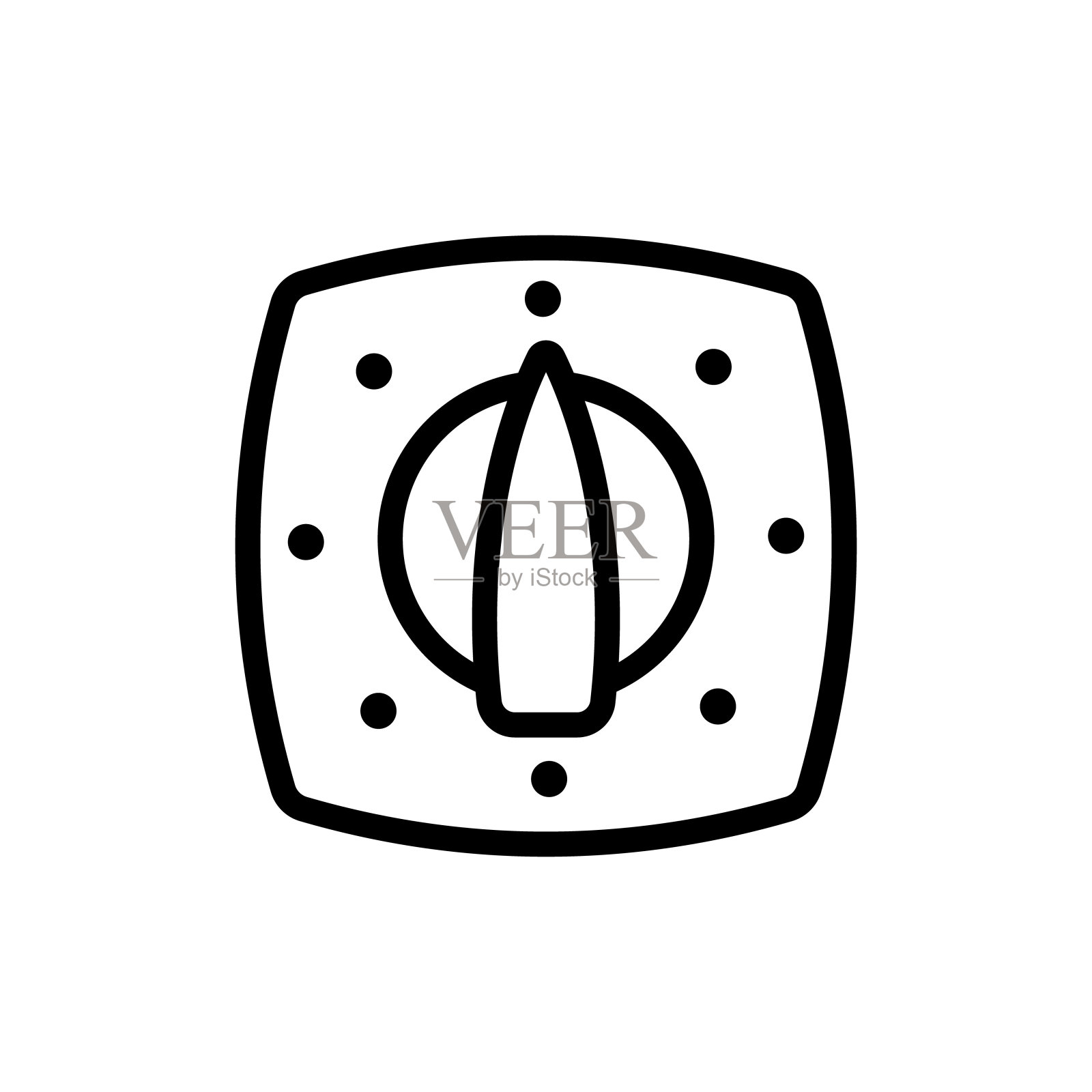 厨房烤箱分布面板图标矢量轮廓插图插画图片素材