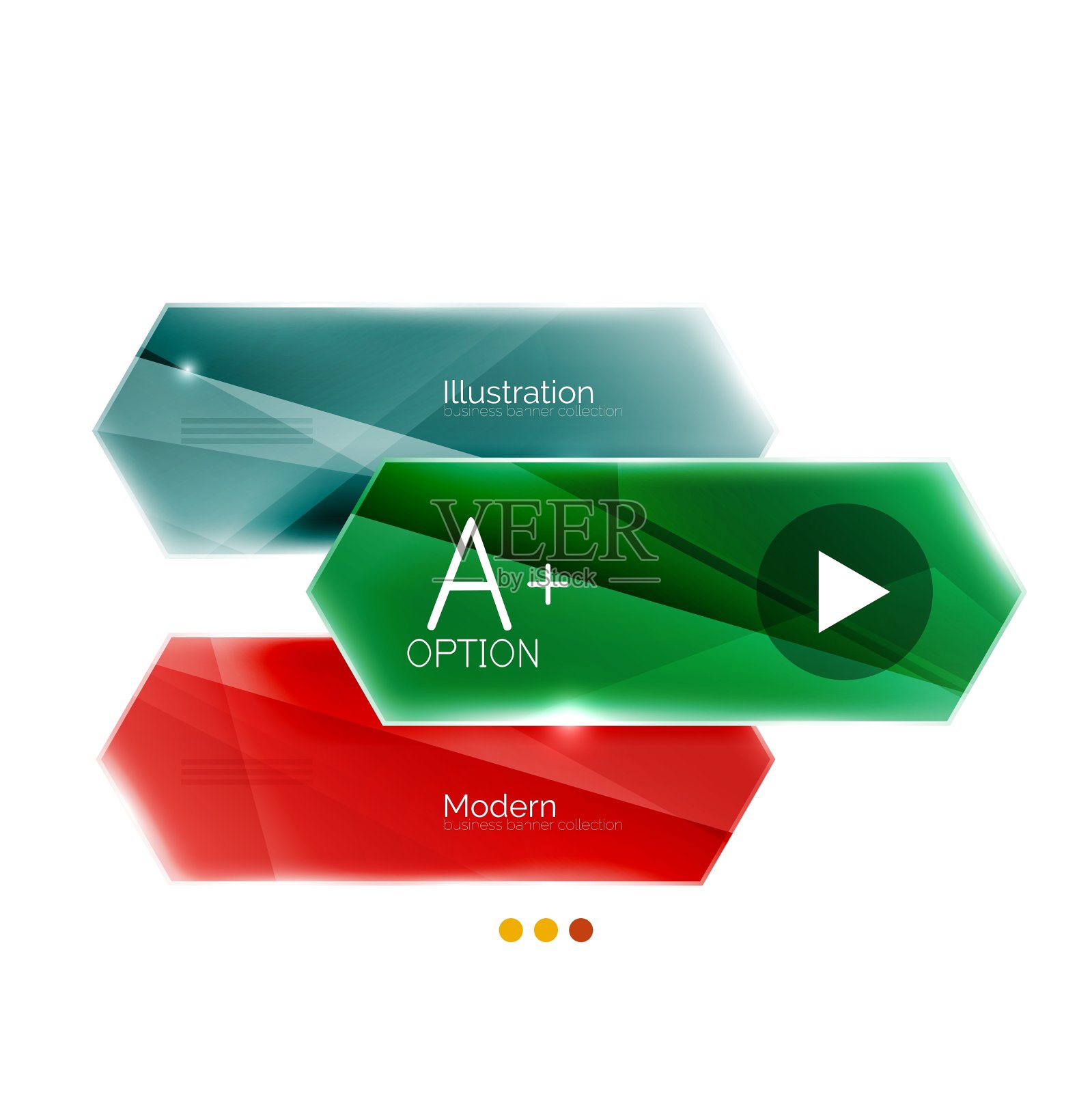 彩色光泽条纹箭头业务插画图片素材