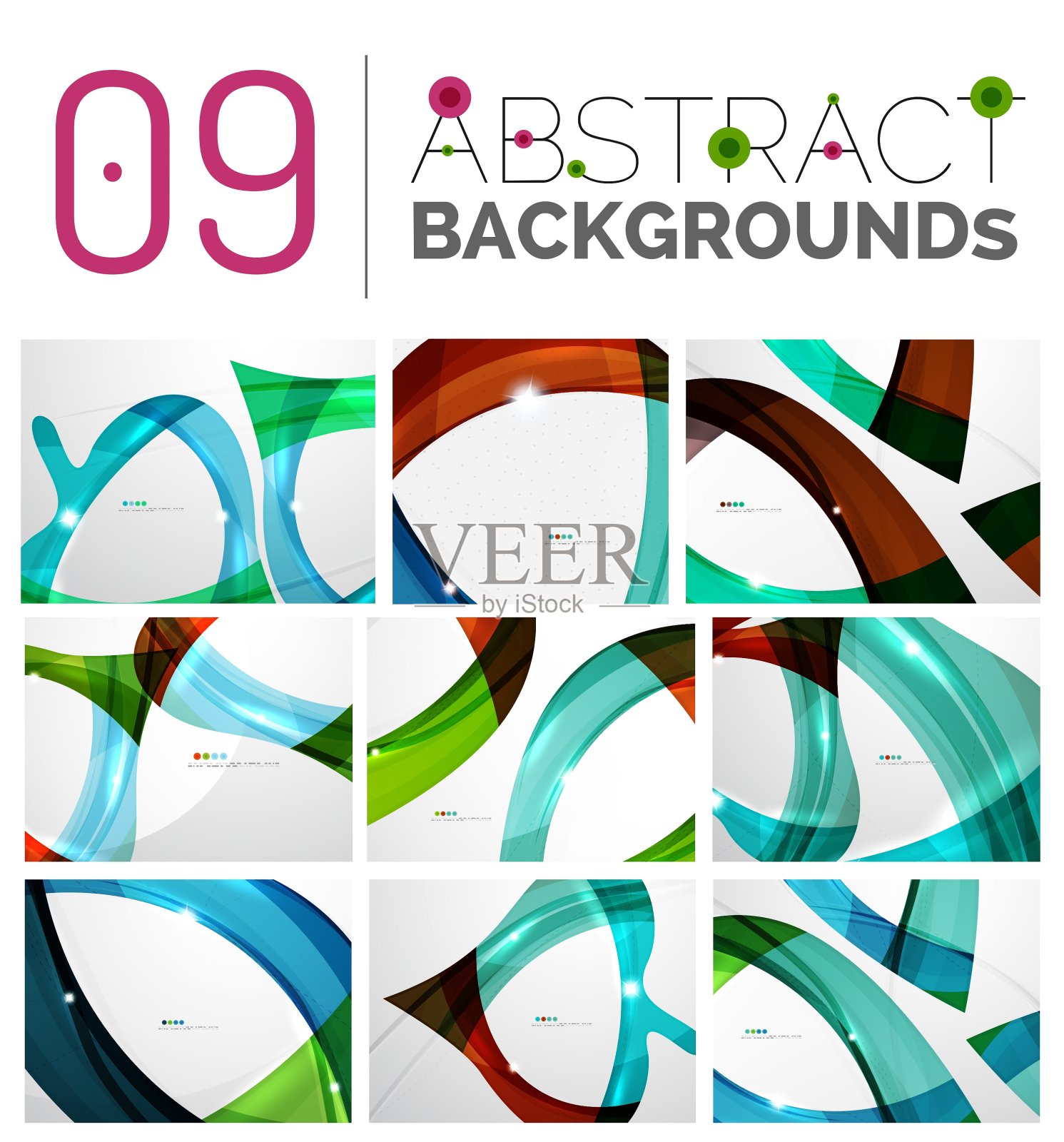 一组平滑的抽象背景插画图片素材