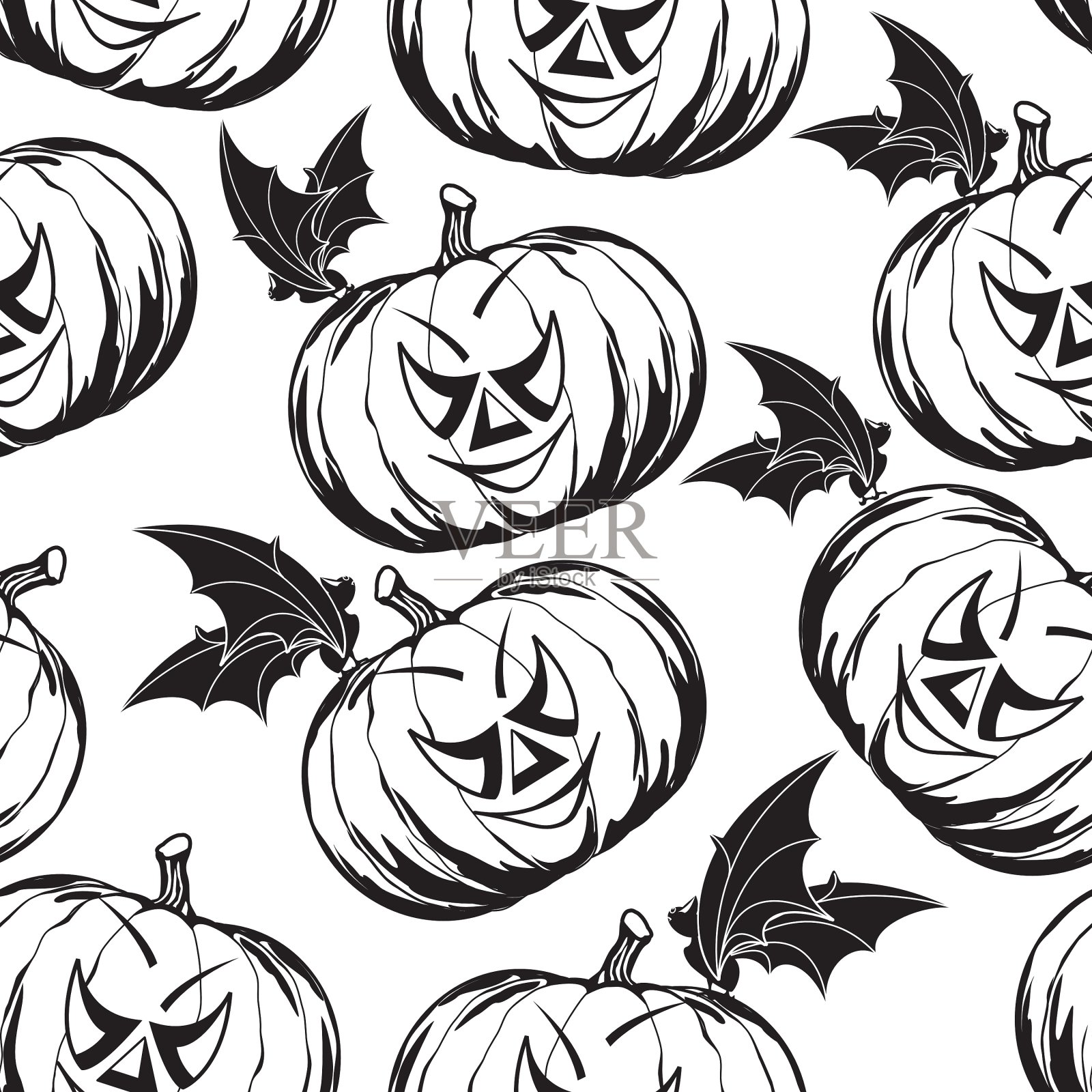 万圣节无缝图案插画图片素材