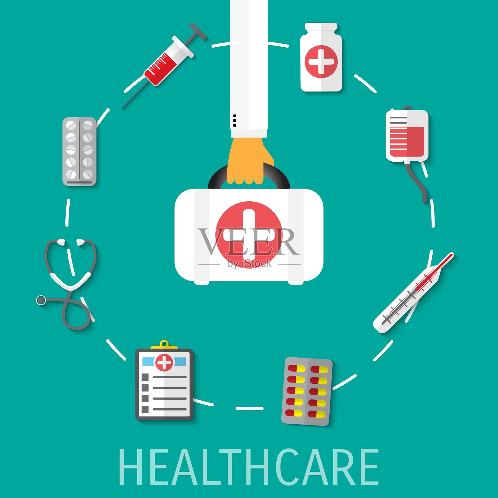 医疗保健单位背景插画图片素材