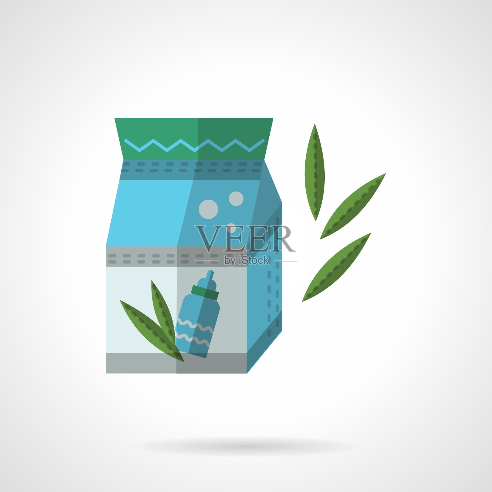 婴儿配方奶粉包装平面图标插画图片素材