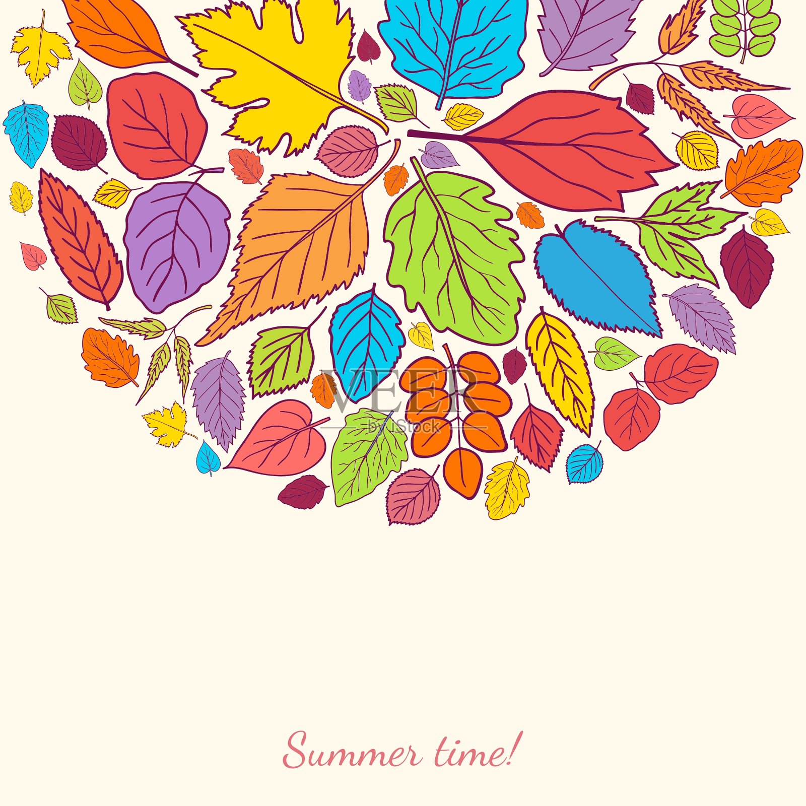 春天的落叶背景插画图片素材