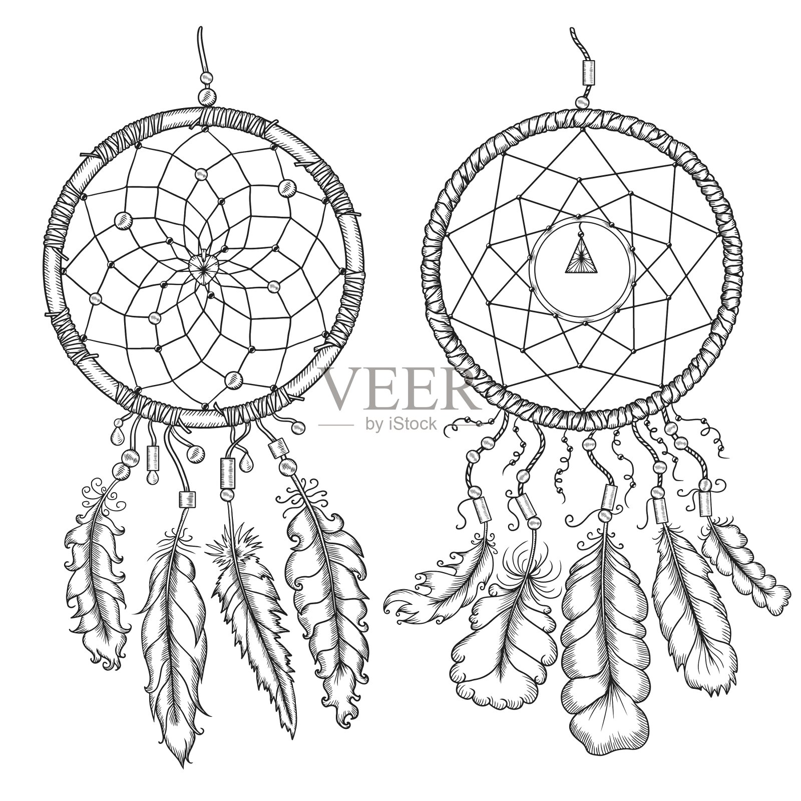 捕梦器美国土著的传统象征插画图片素材