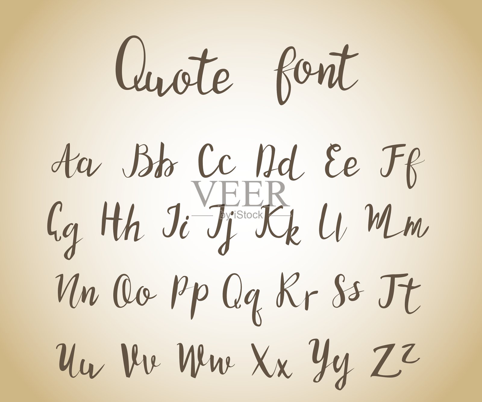 手绘现代脚本引用字体插画图片素材