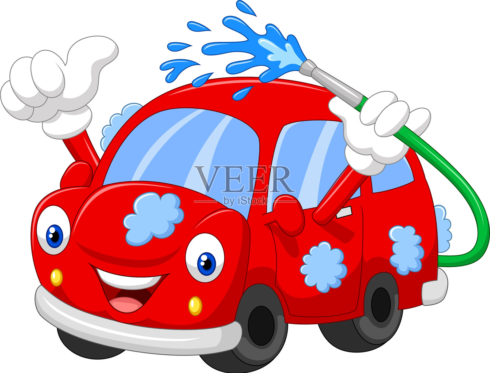 卡通车竖起大拇指设计元素图片