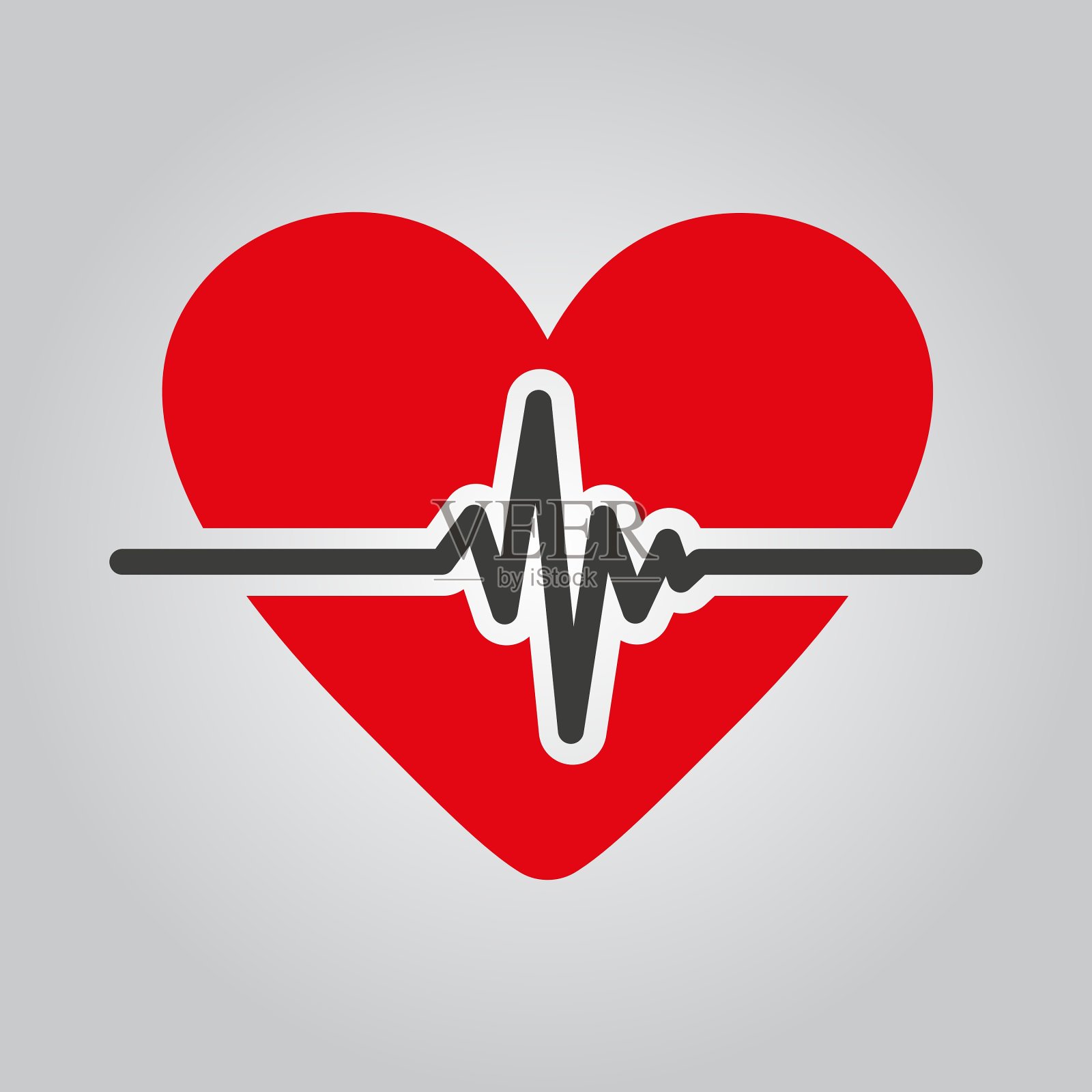 心脏图标心脏病学和心电图插画图片素材