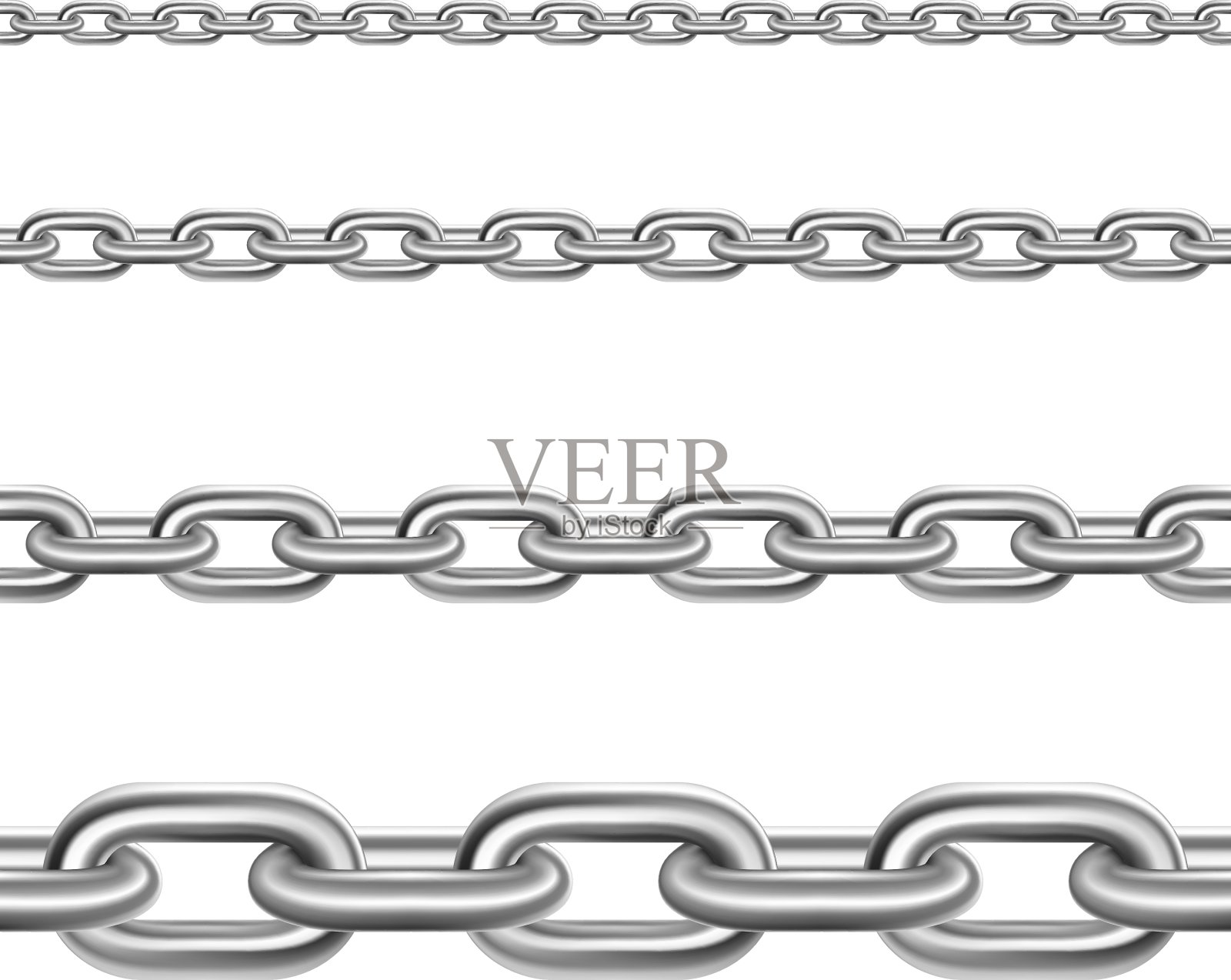 钢链水平现实设置插画图片素材